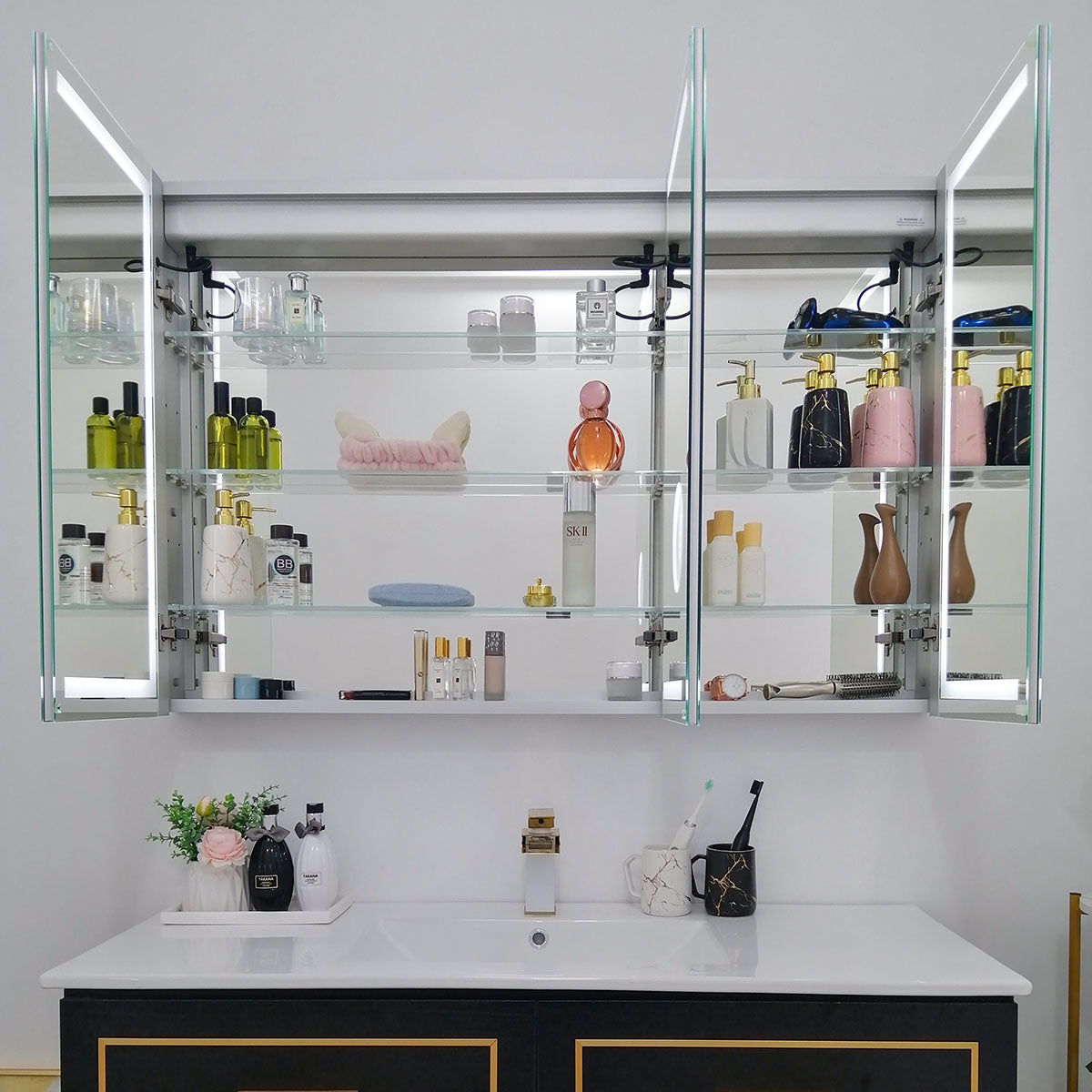 72" LED Ana Medicine Cabinet (Surface Mount/Recessed)