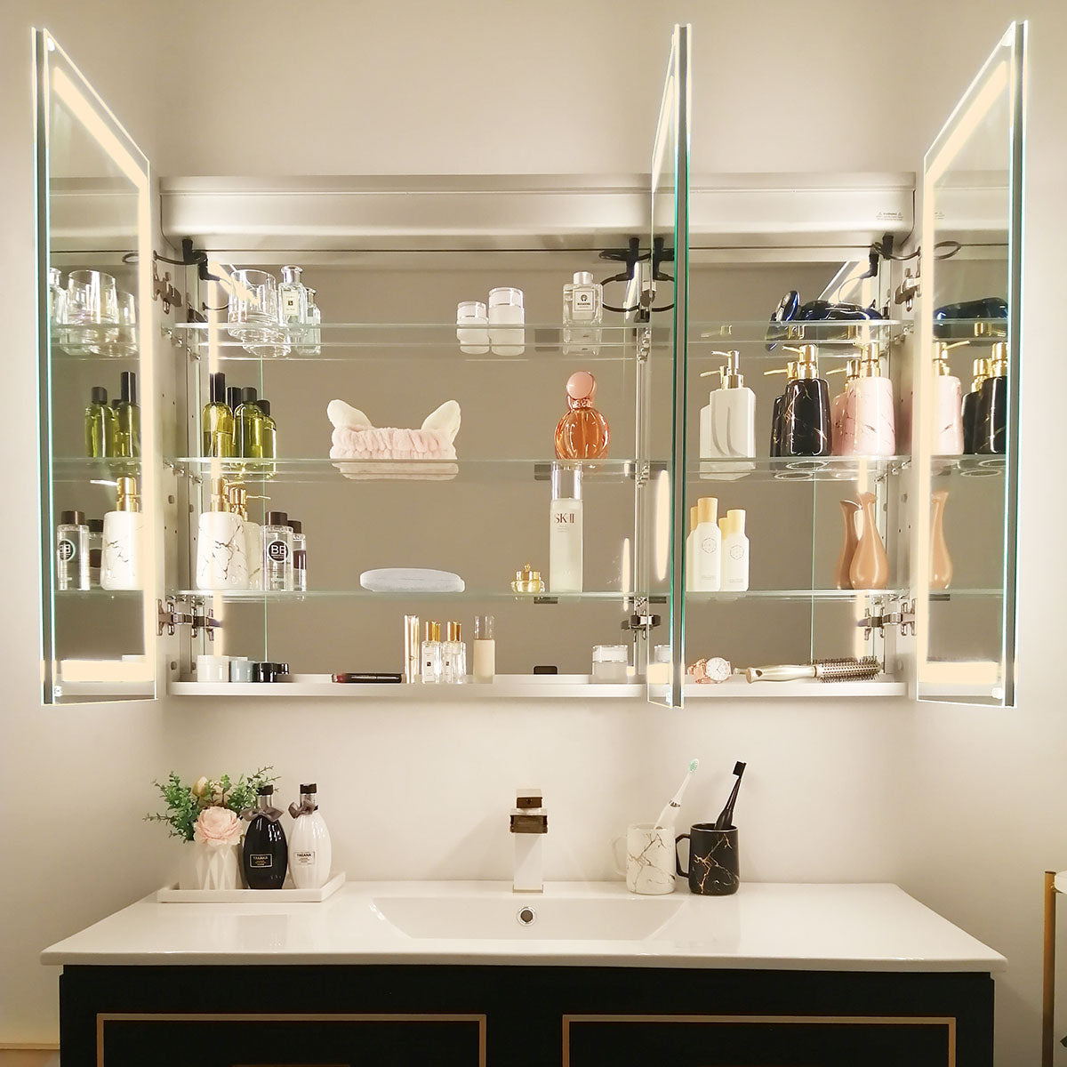 72" LED Ana Medicine Cabinet (Surface Mount/Recessed)