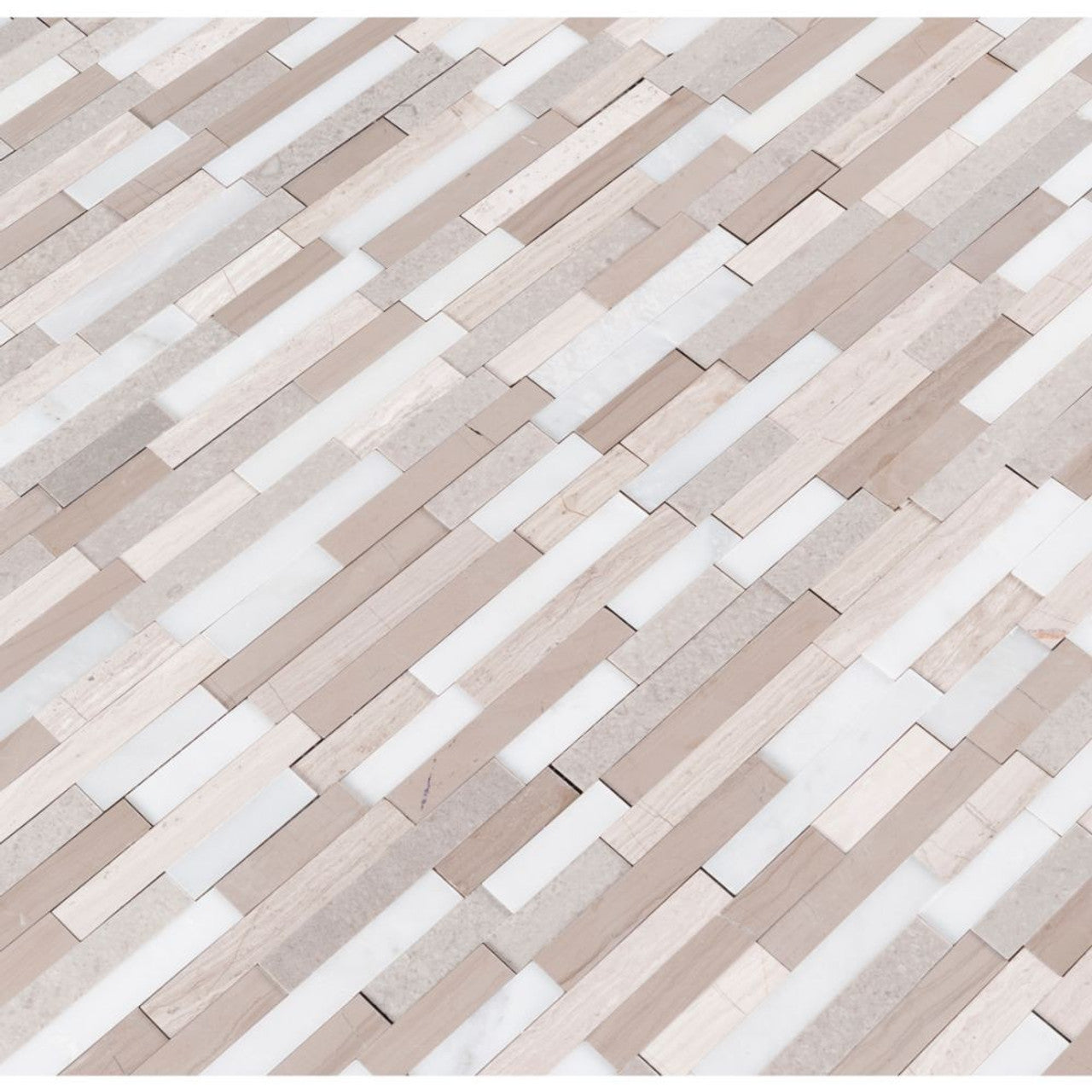 MS International Marble Series: Artic Storm Interlocking 3D Peel and Stick Wall Tile SMOT-PNS-ASIL3D-6MM