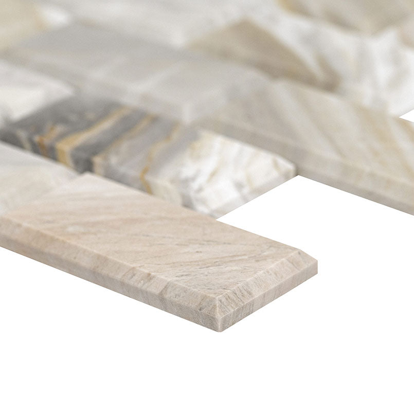 Athena Gold Beveled Tile 2x4