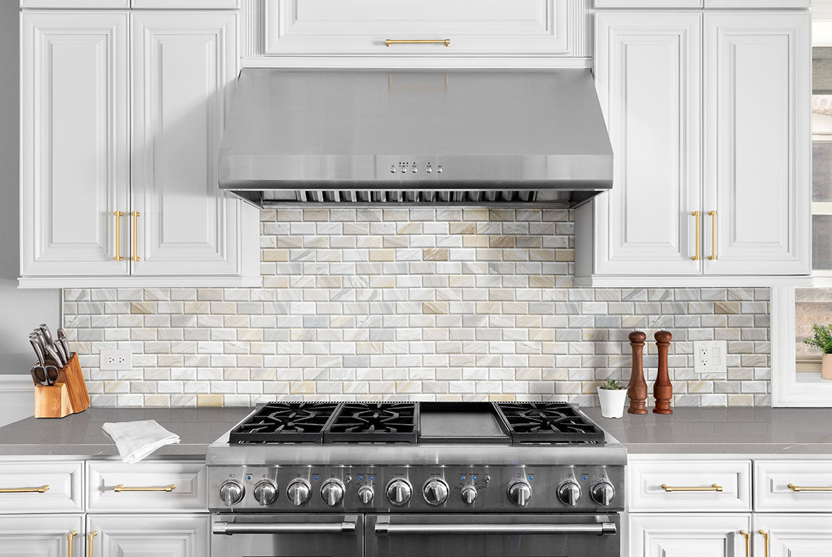 Athena Gold Beveled Tile 2x4