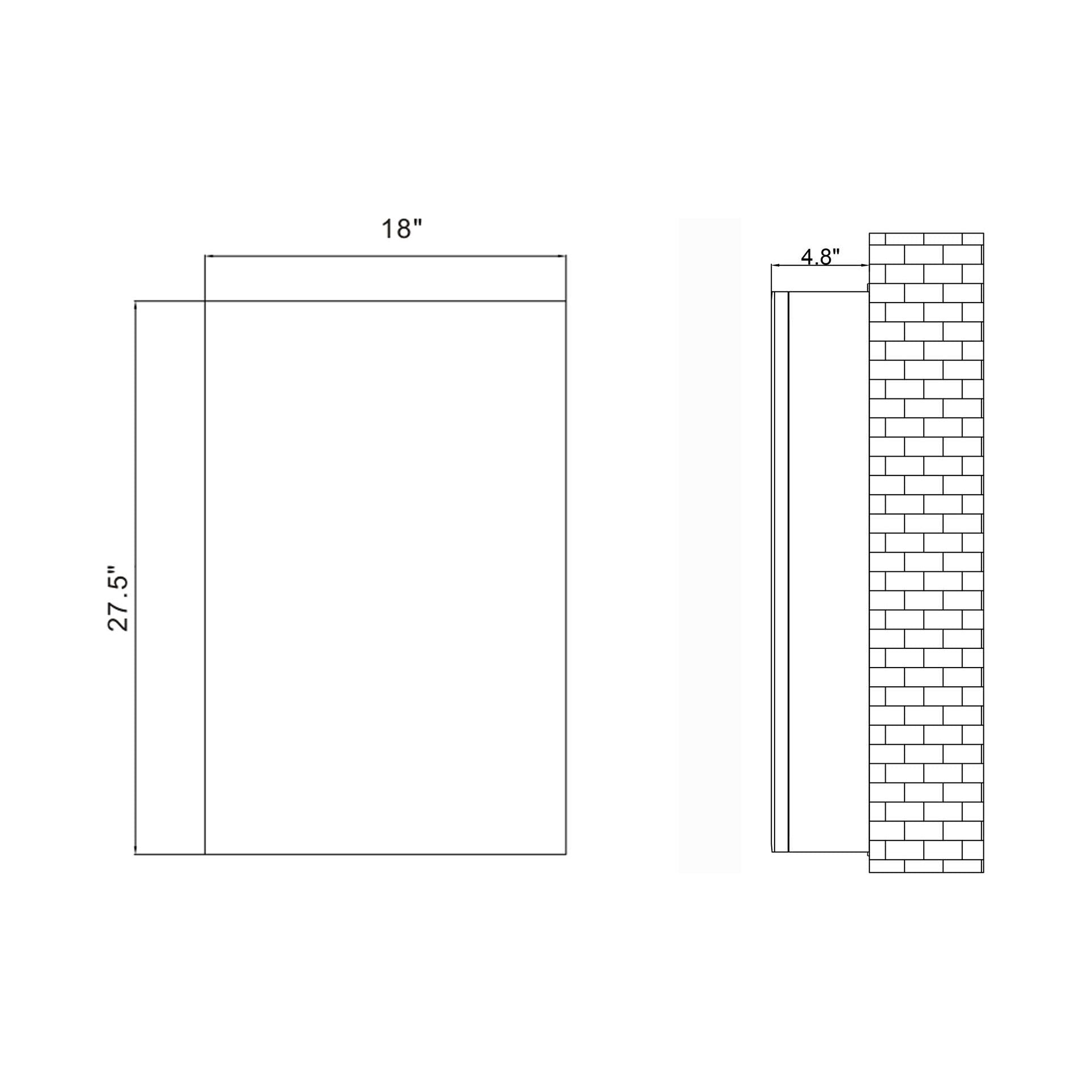18" Aluminum Medicine Cabinet (Surface Mount/Recessed)