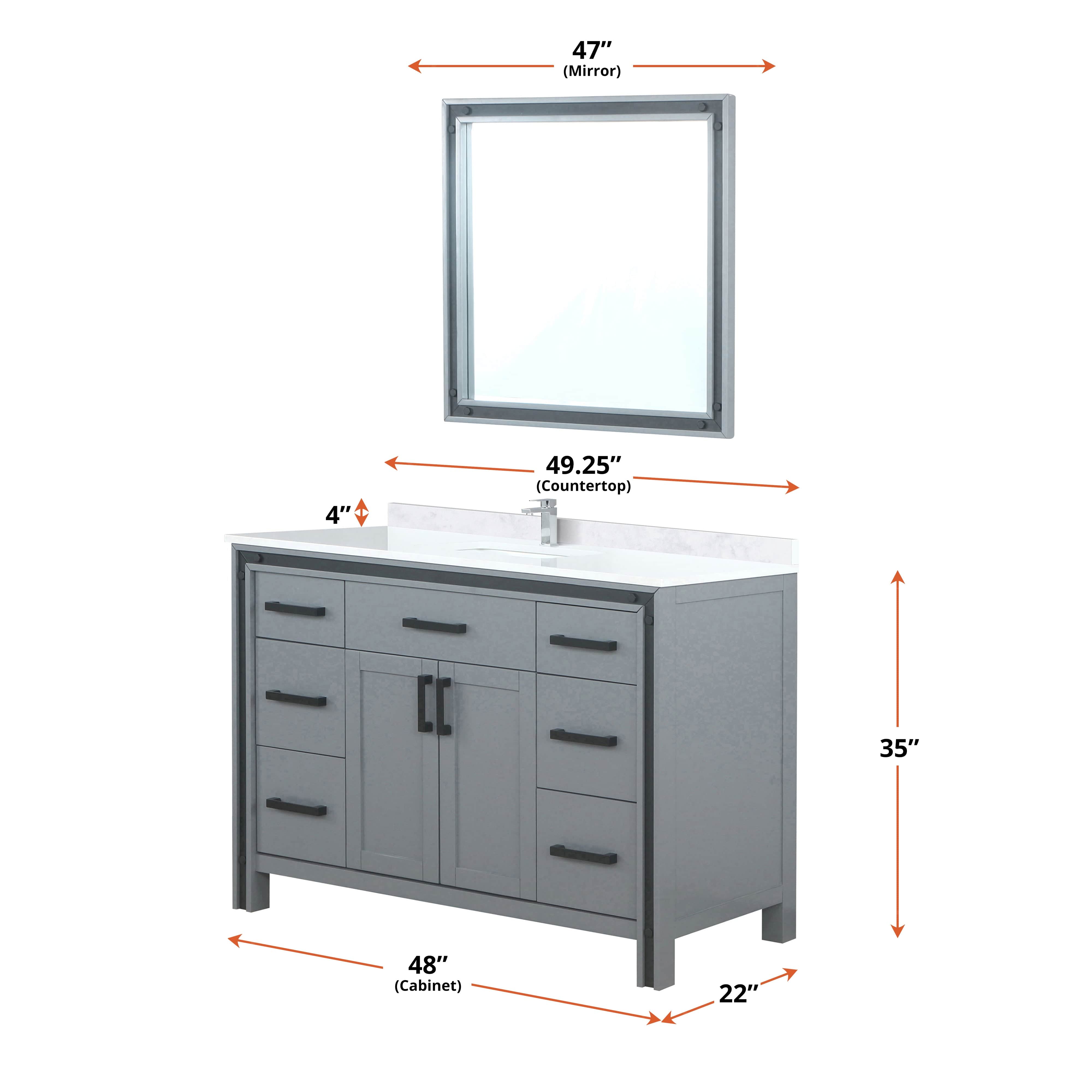 Ziva 48" x 22" Single Bath Vanity