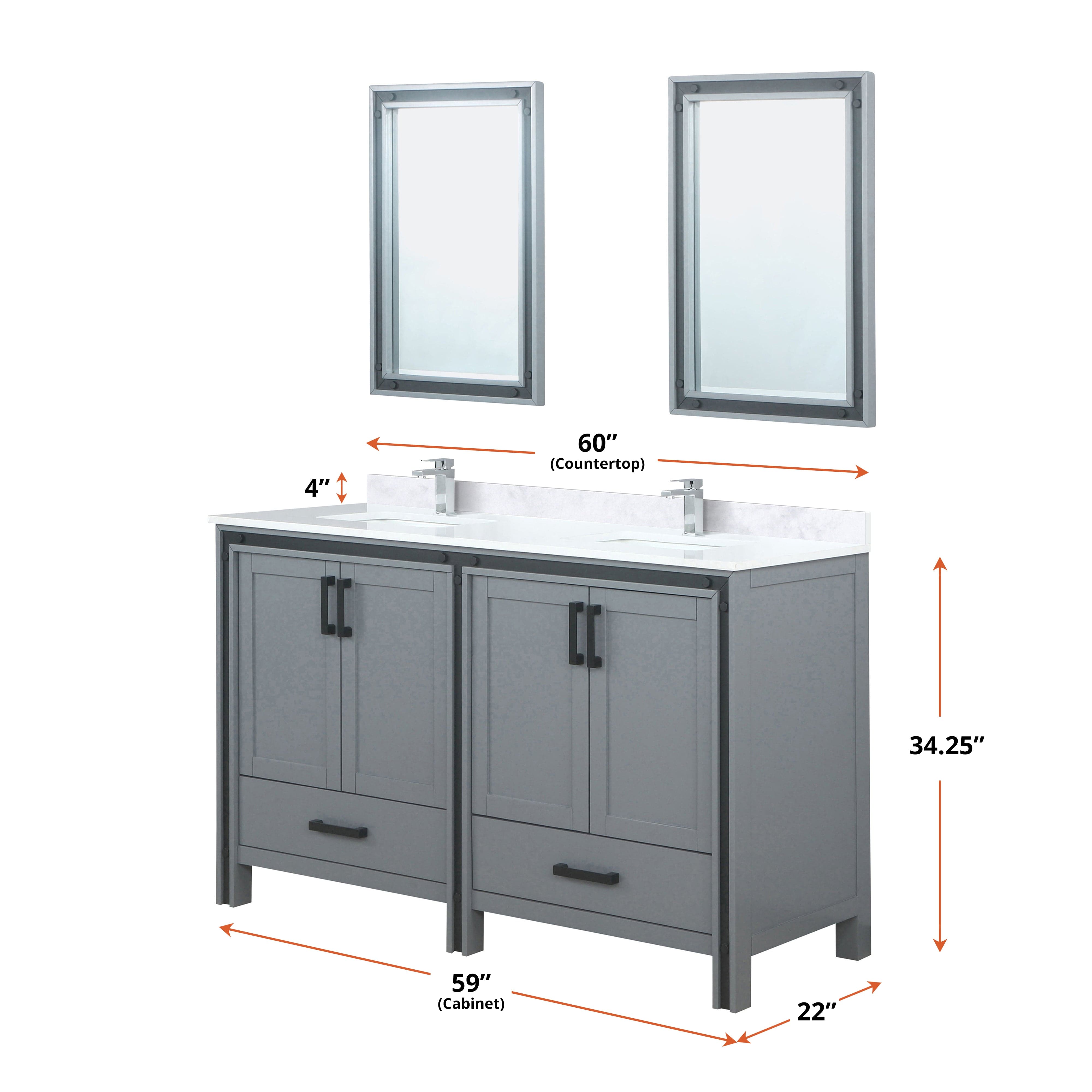 Ziva 60" x 22" Double Bath Vanity