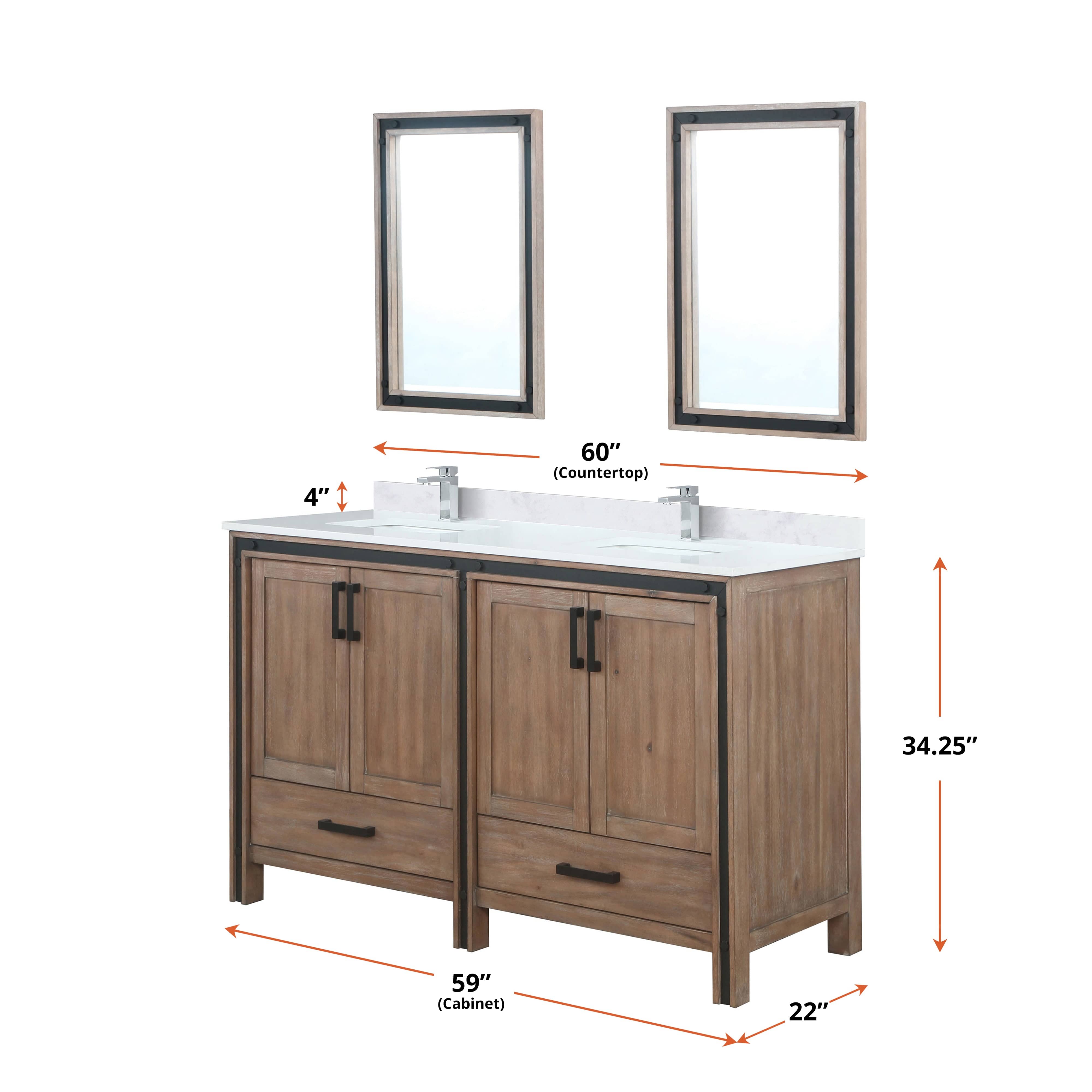 Ziva 60" x 22" Double Bath Vanity