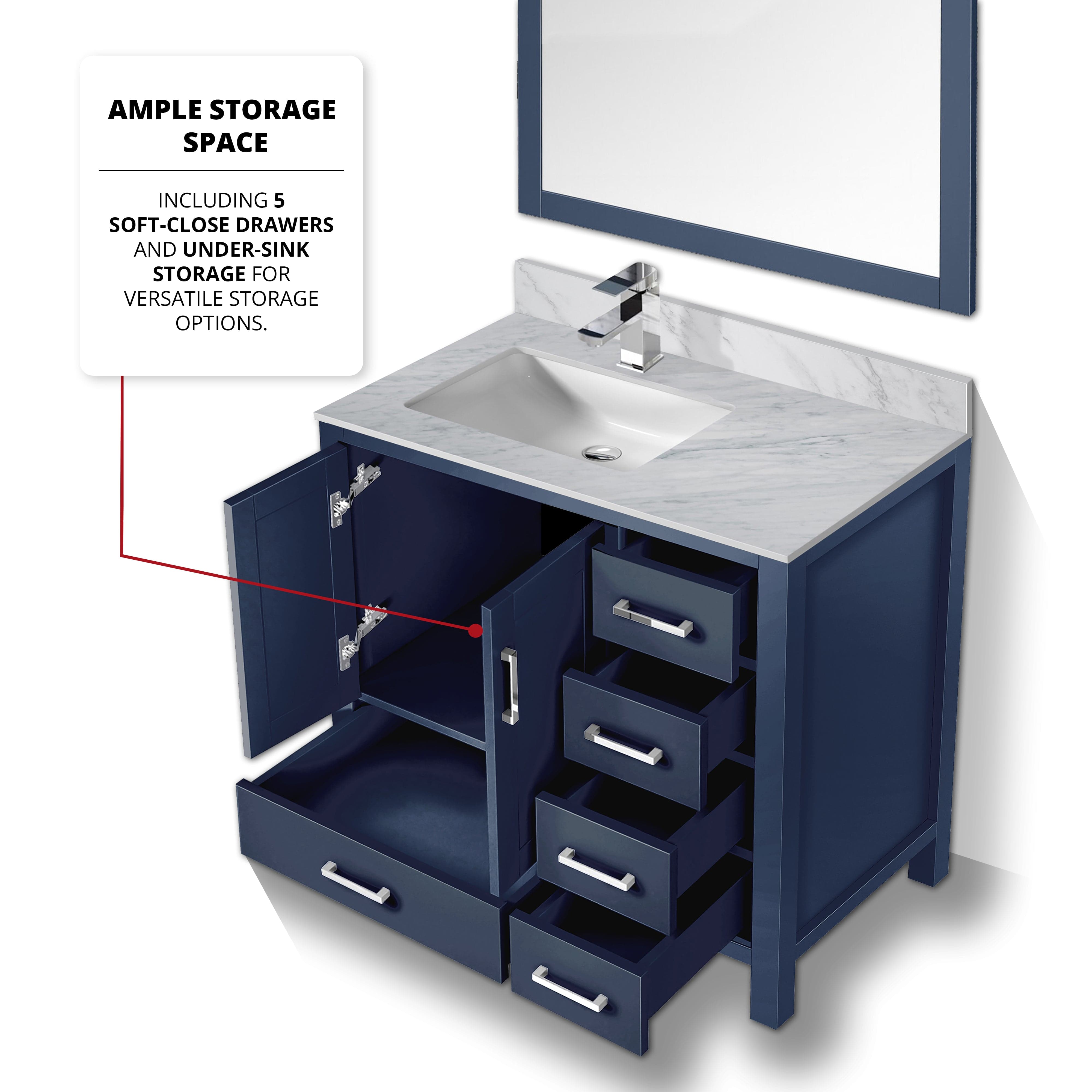 Jacques 36" x 22" Left Offset Bath Vanity