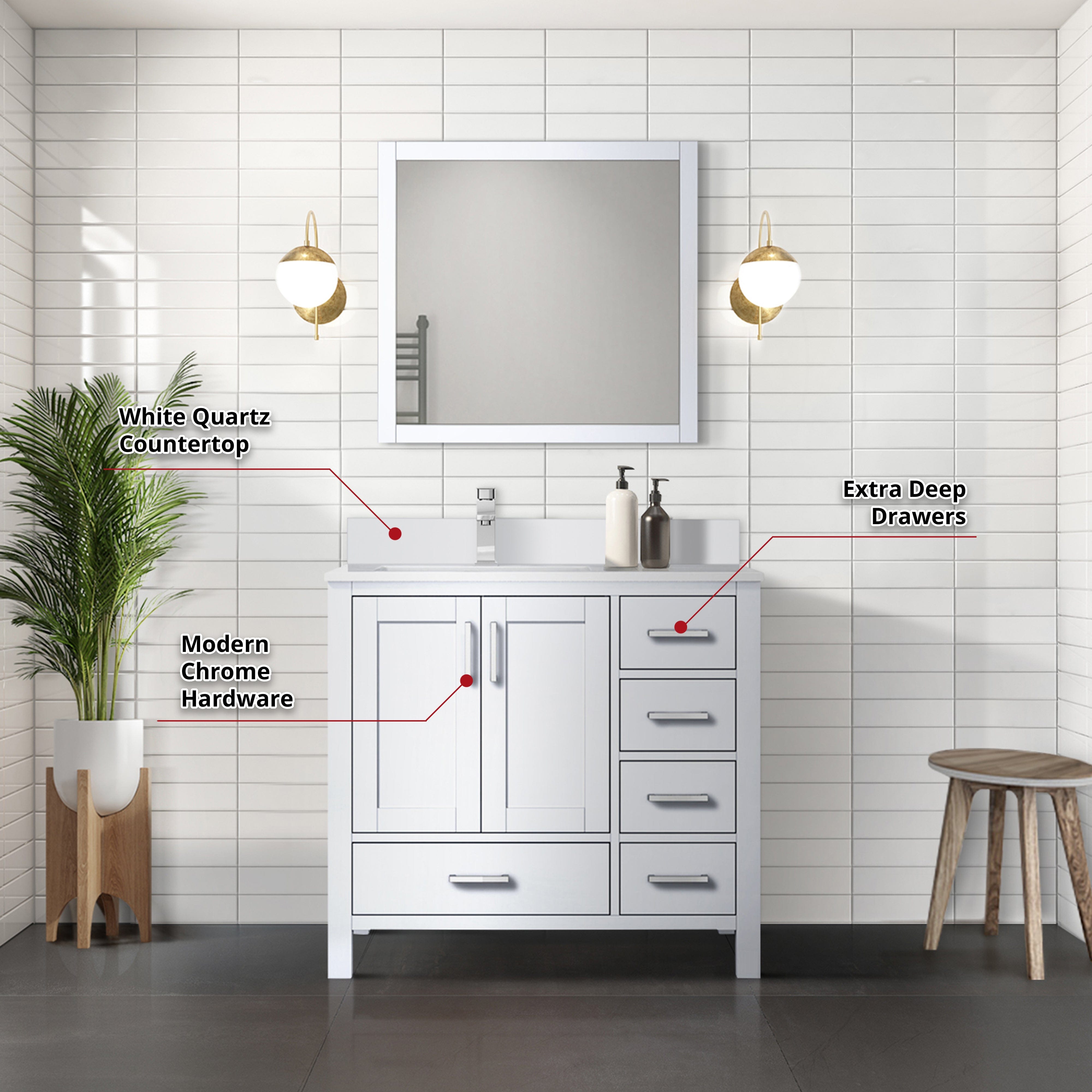 Jacques 36" x 22" Left Offset Bath Vanity