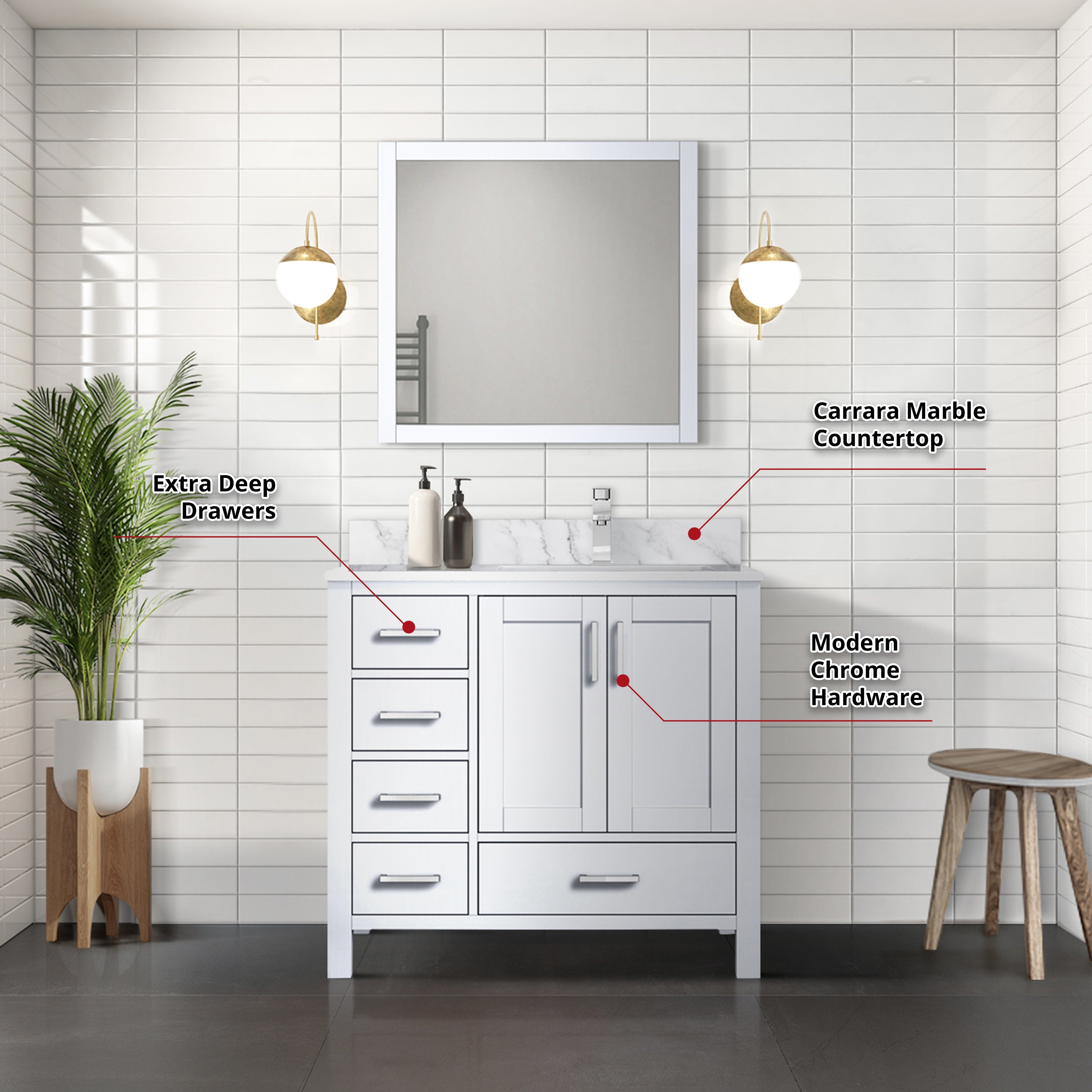 Jacques 36" x 22" Right Offset Bath Vanity