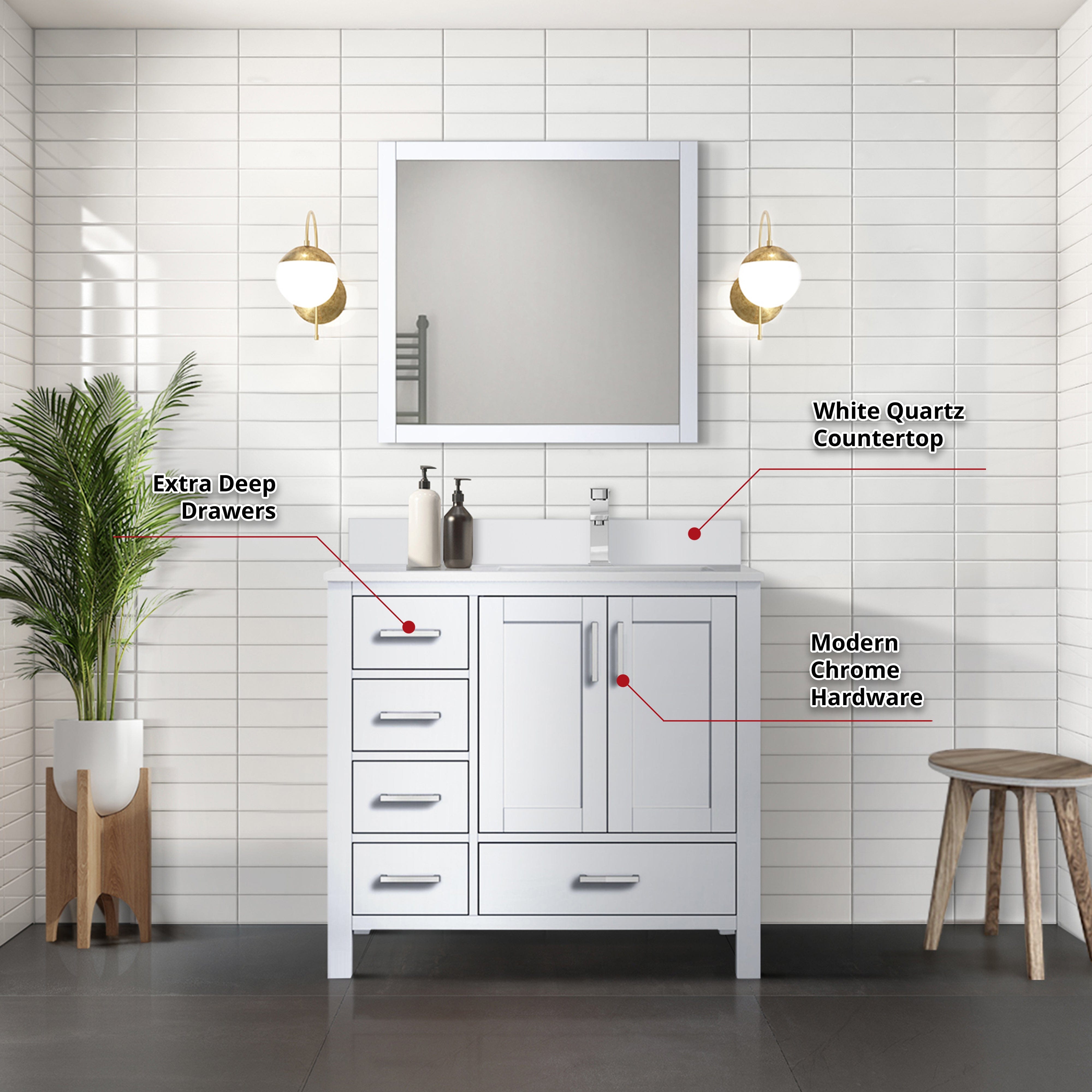 Jacques 36" x 22" Right Offset Bath Vanity