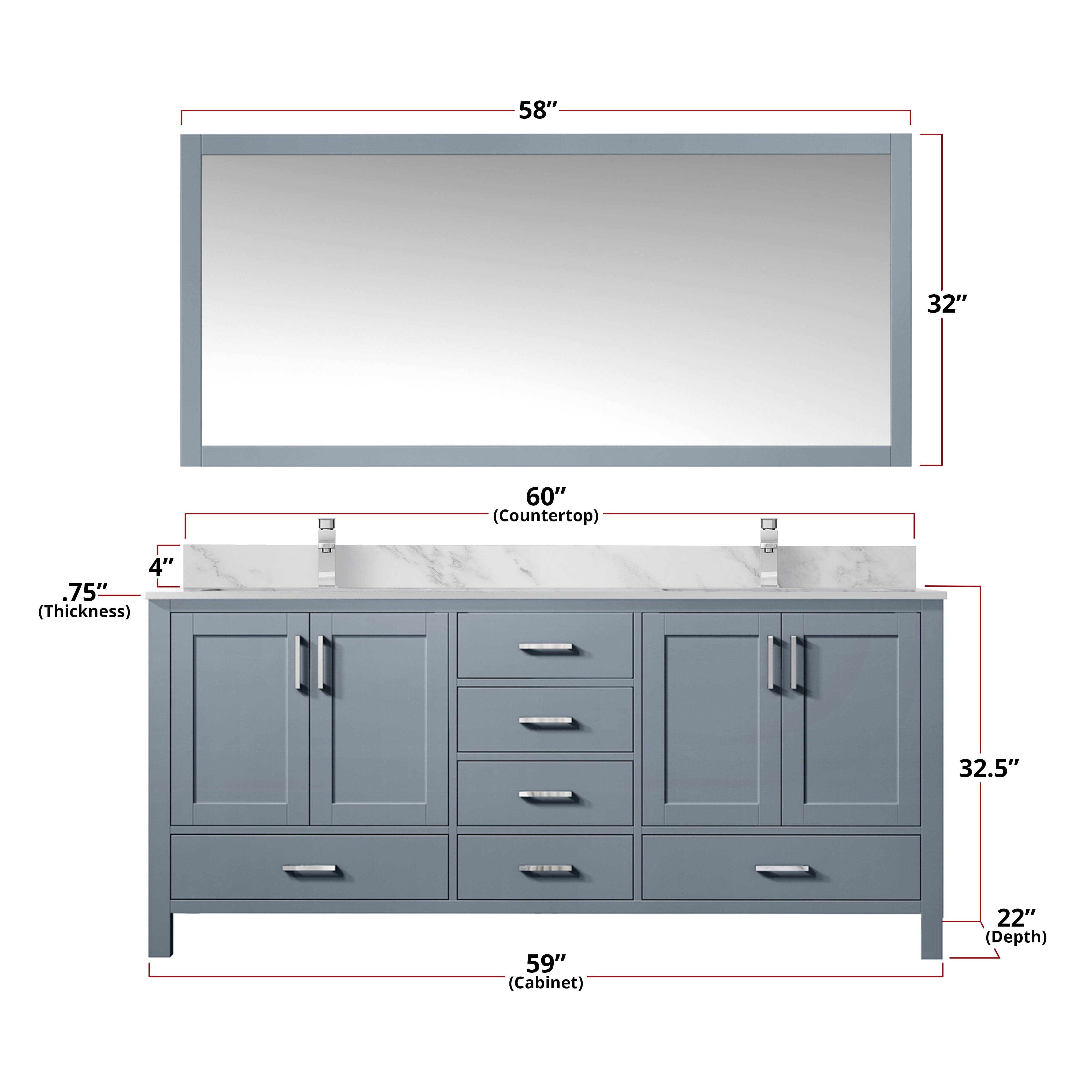 Jacques 60" x 22" Double Bath Vanity