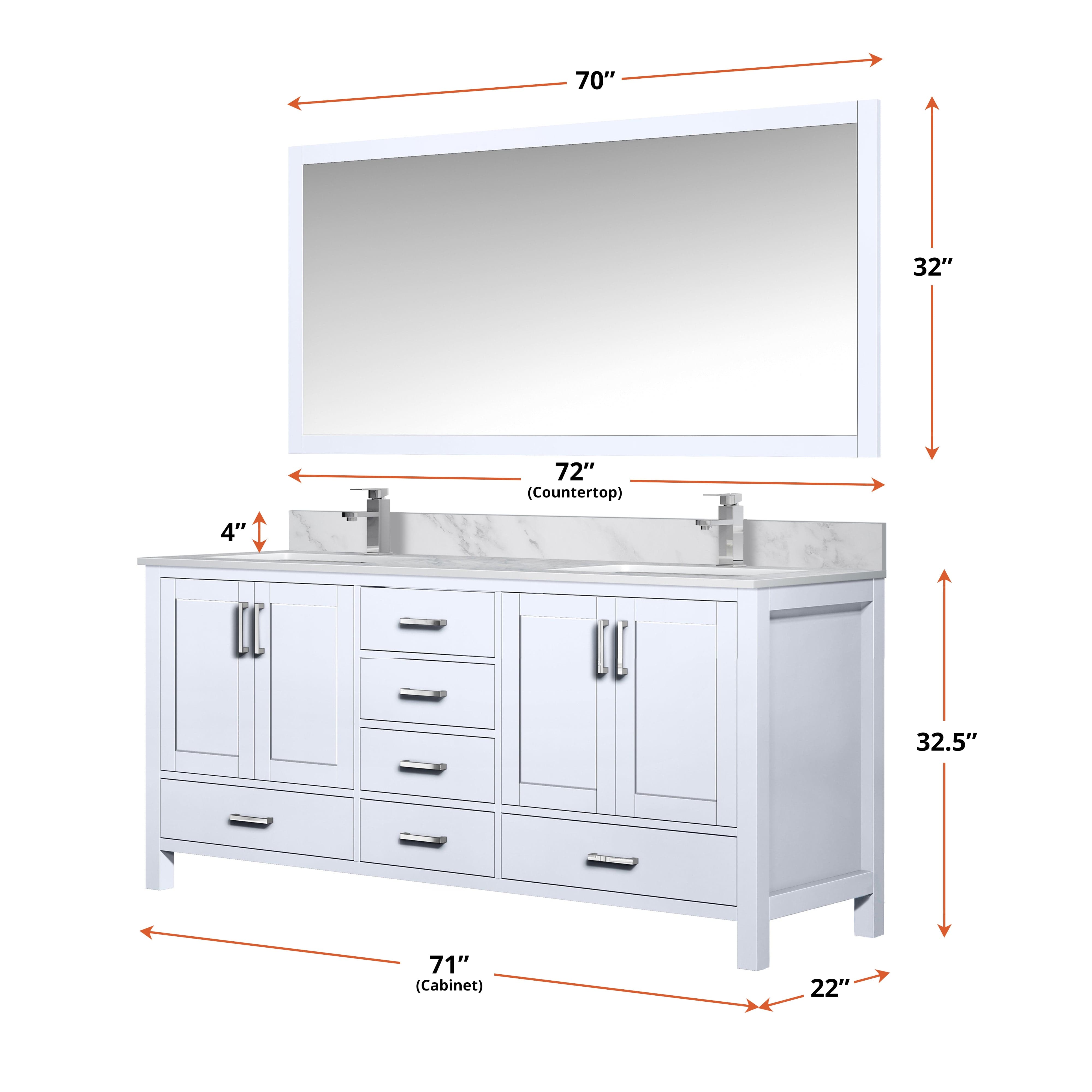 Jacques 72" x 22" Double Bath Vanity