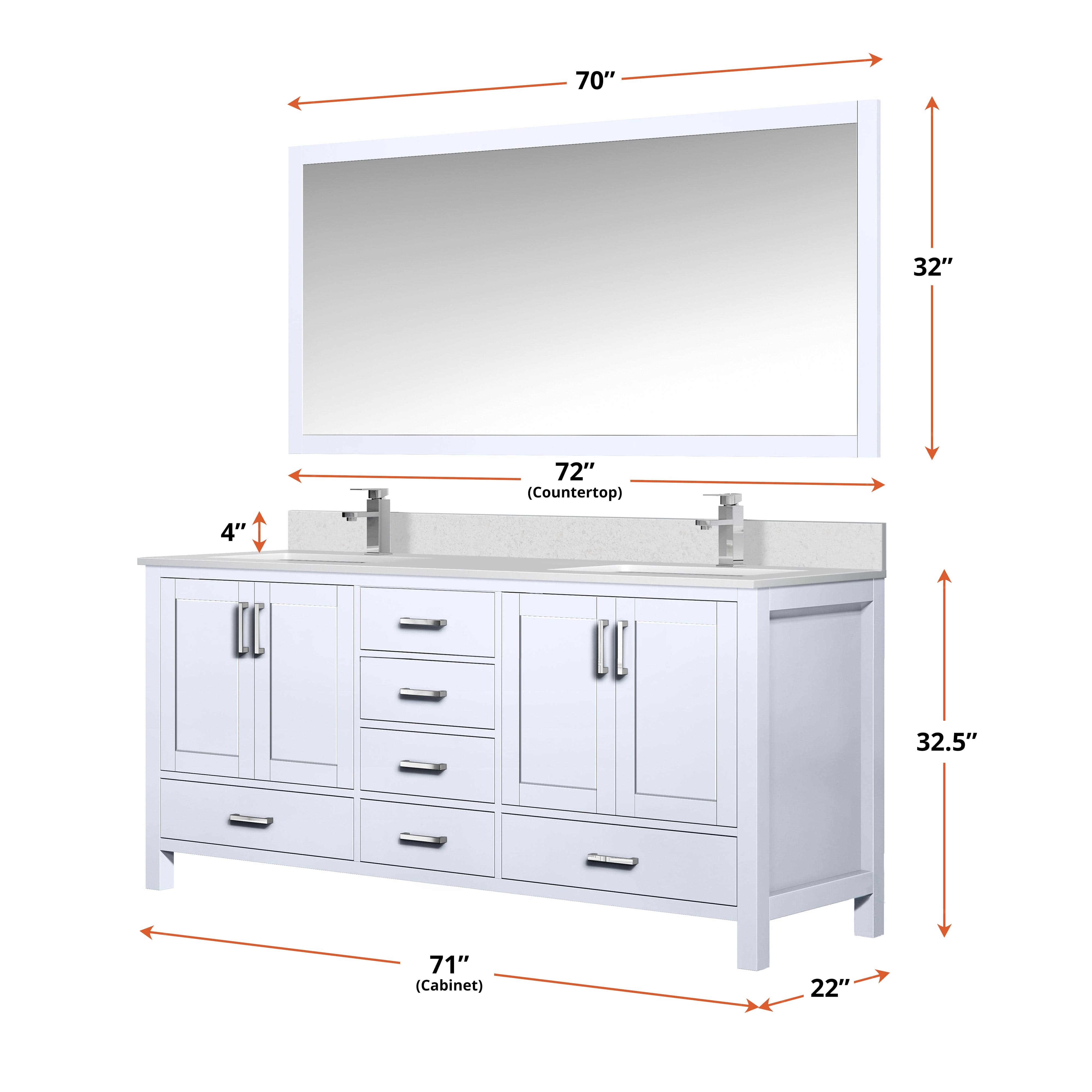 Jacques 72" x 22" Double Bath Vanity