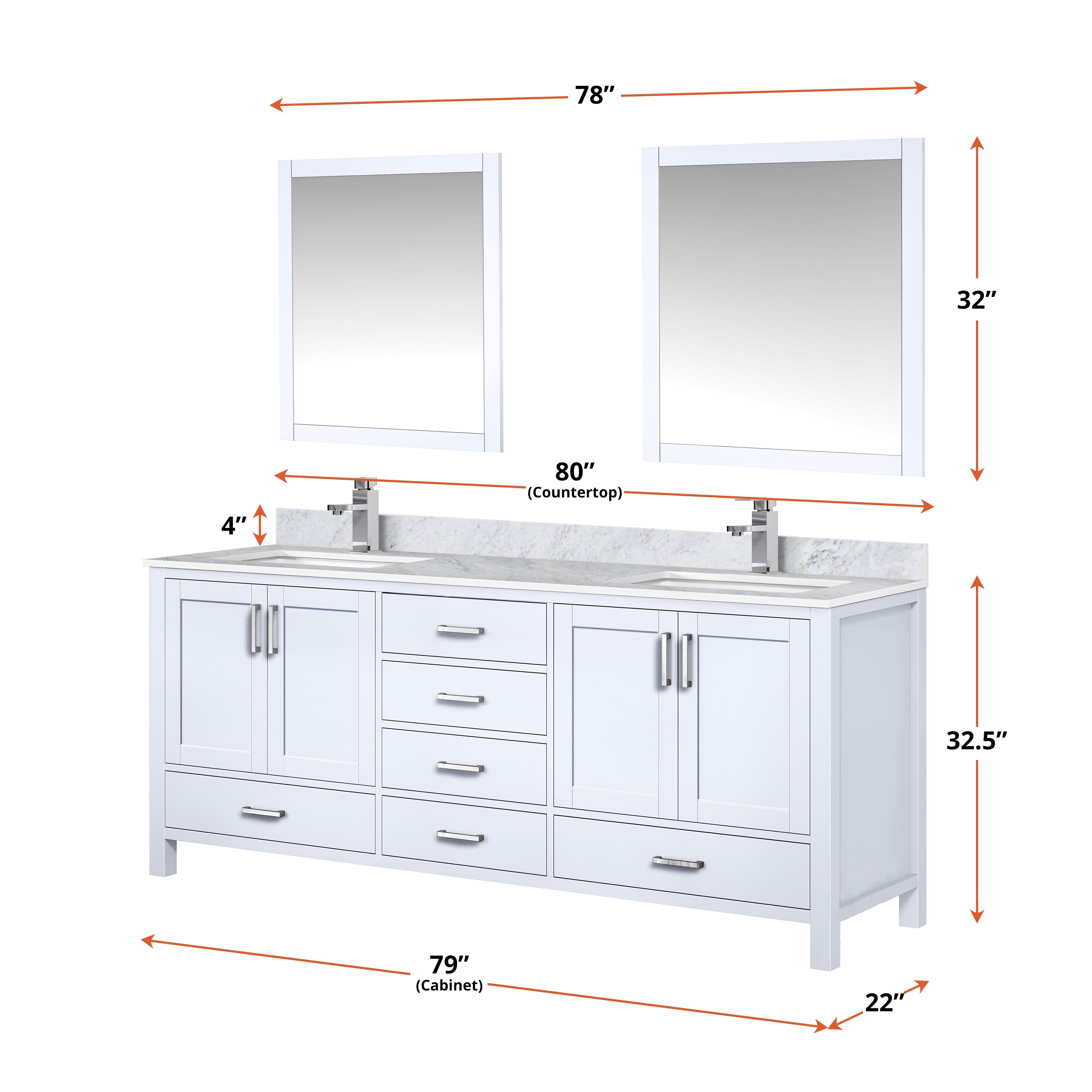 Jacques 84" x 22" Double Bath Vanity
