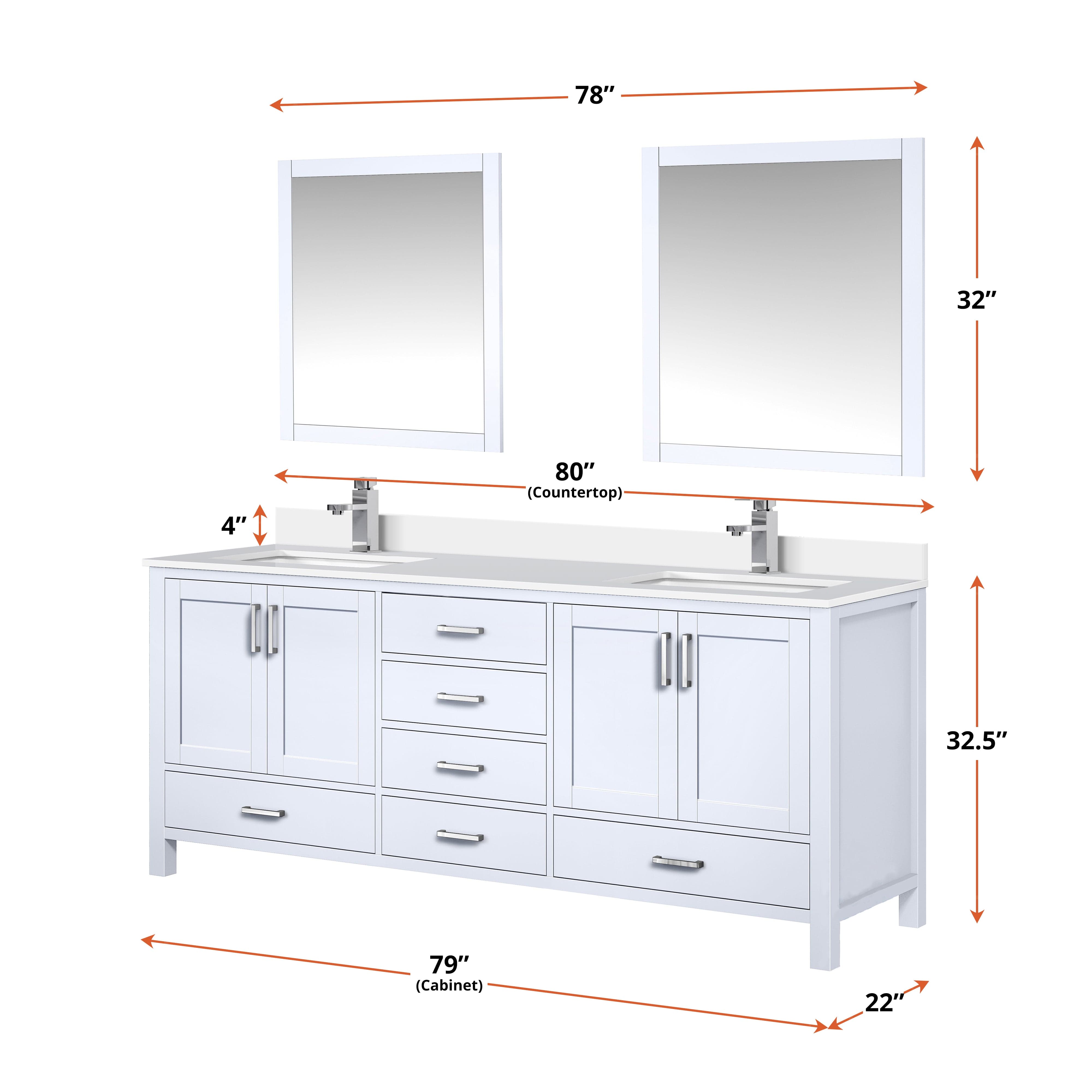 Jacques 80" x 22" Double Bath Vanity