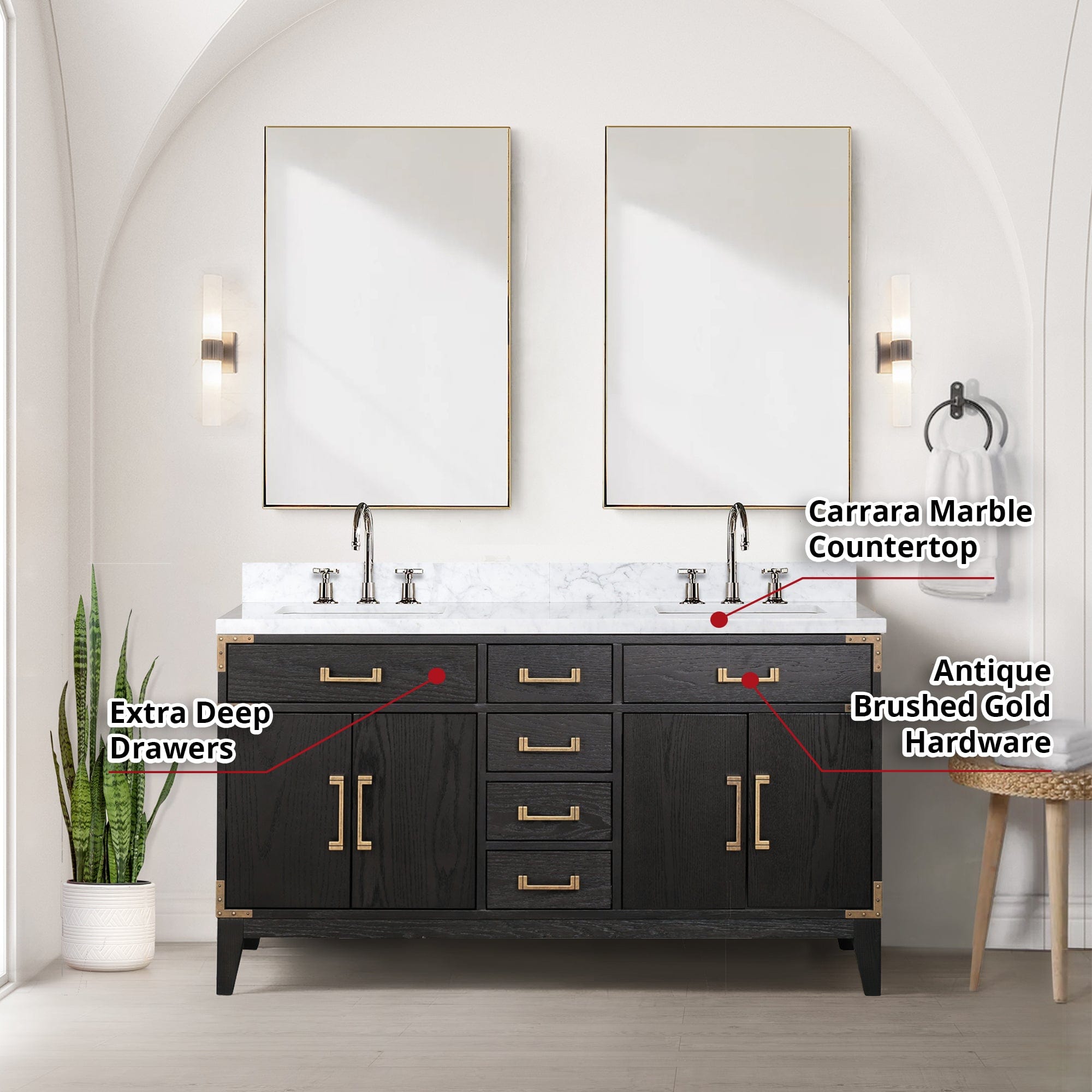 Laurel 60" x 22" Double Bath Vanity