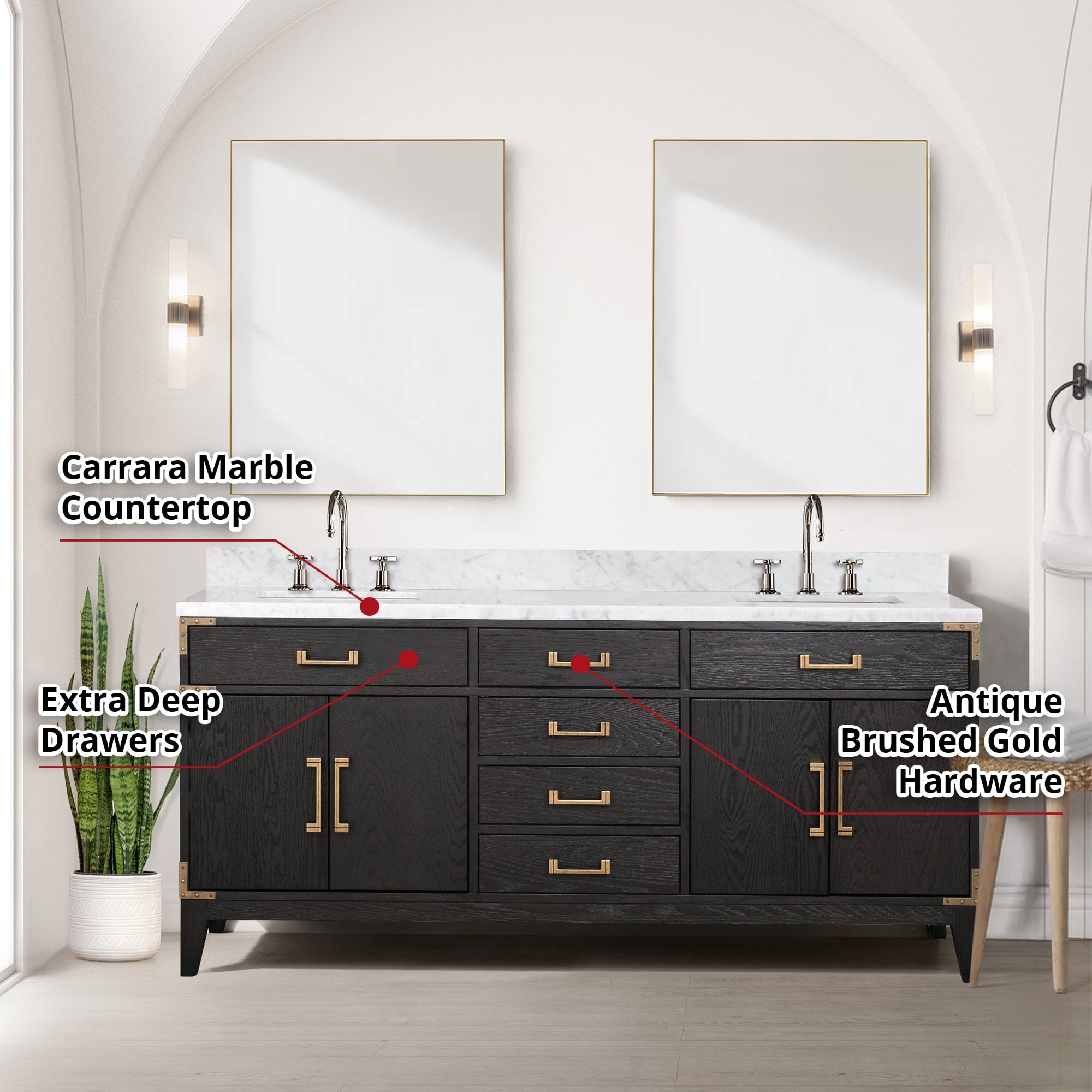 Laurel 72 " x 22" Double Bath Vanity