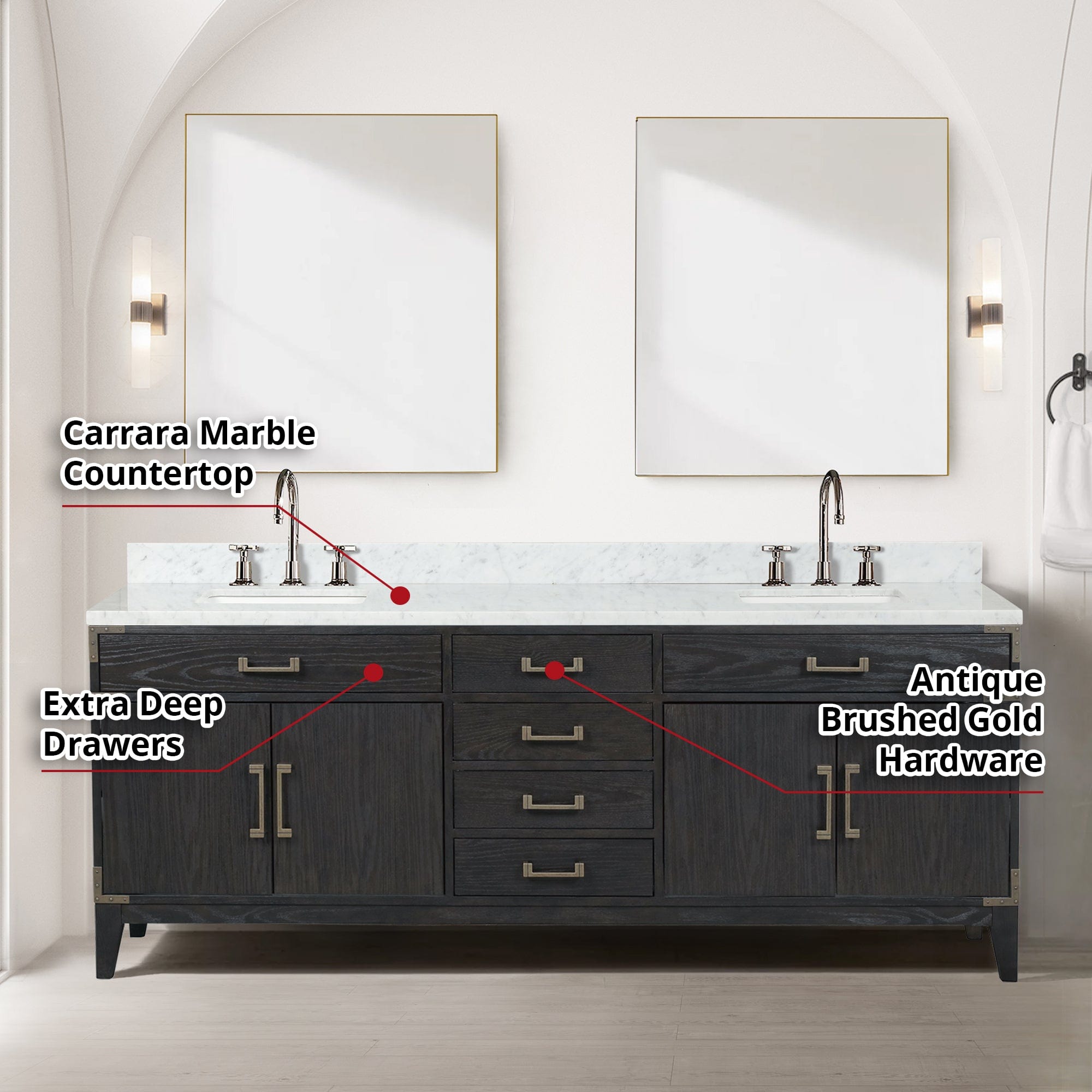 Laurel 84" x 22" Double Bath Vanity