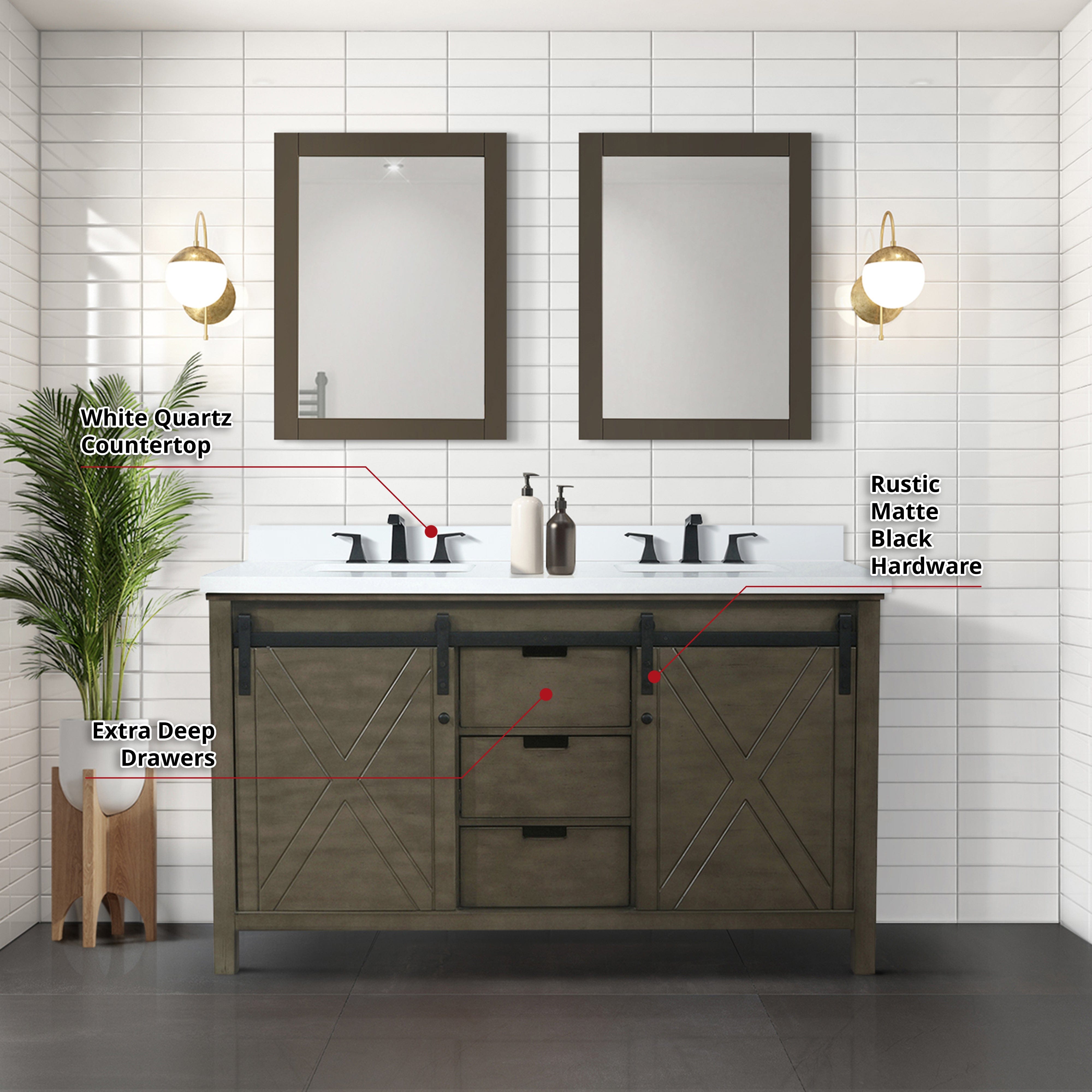 Marsyas 60" x 22" Double Bath Vanity