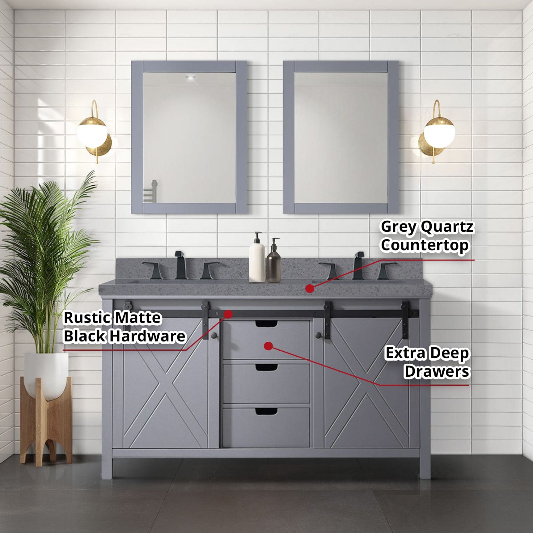Marsyas 60" x 22" Double Bath Vanity