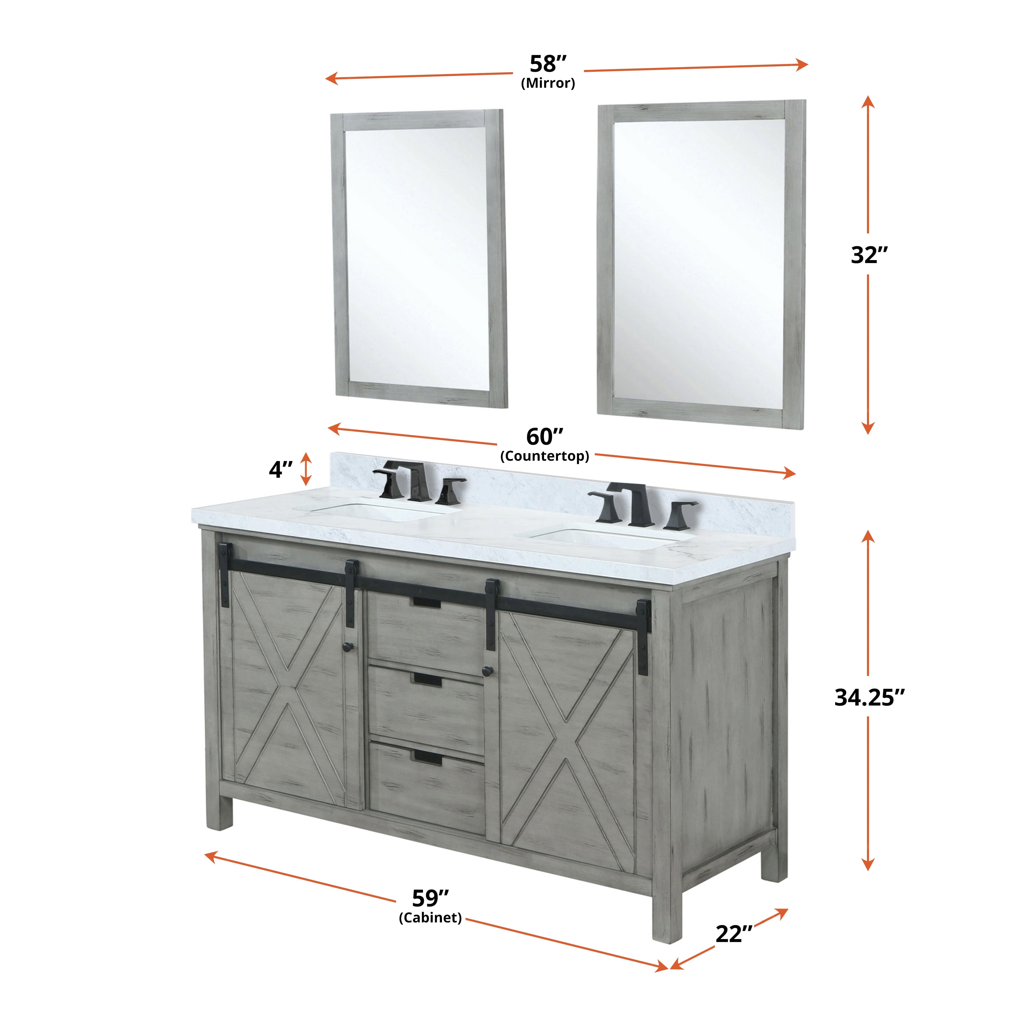 Marsyas 60" x 22" Double Bath Vanity