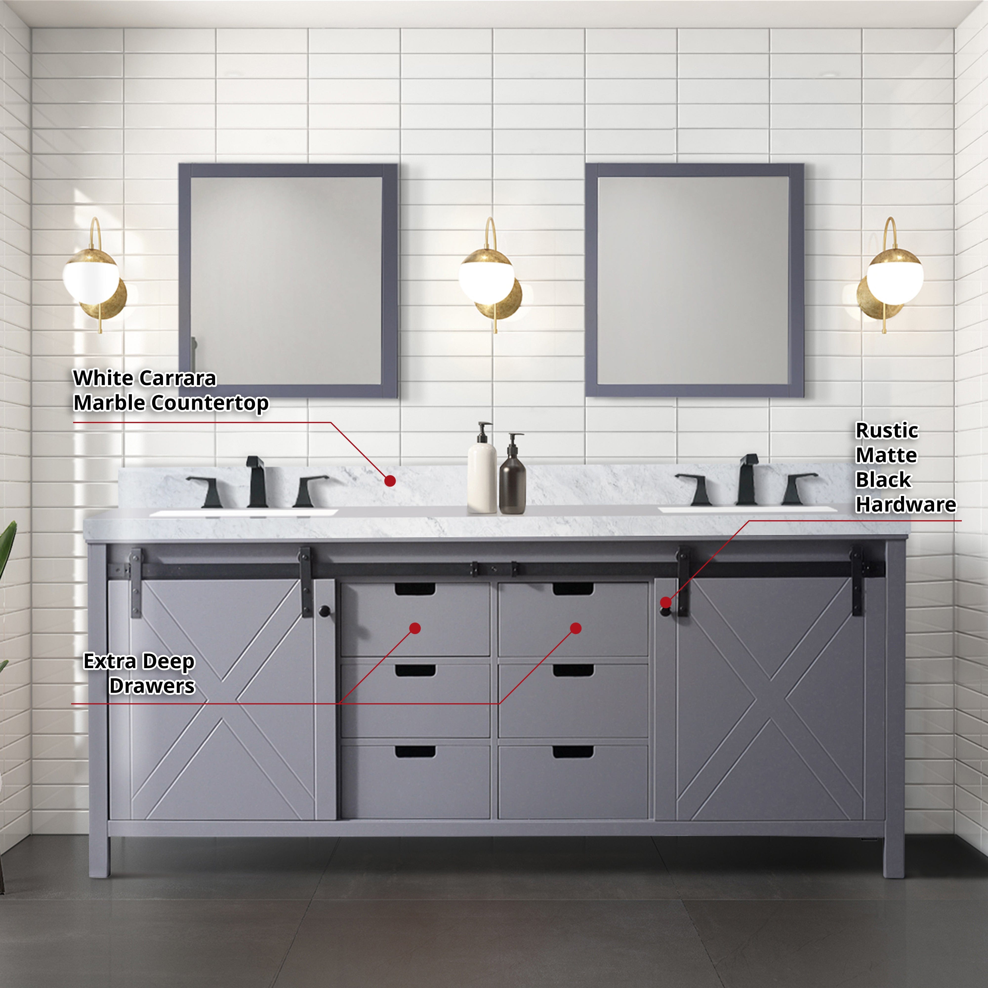 Marsyas 80" x 22" Double Bath Vanity