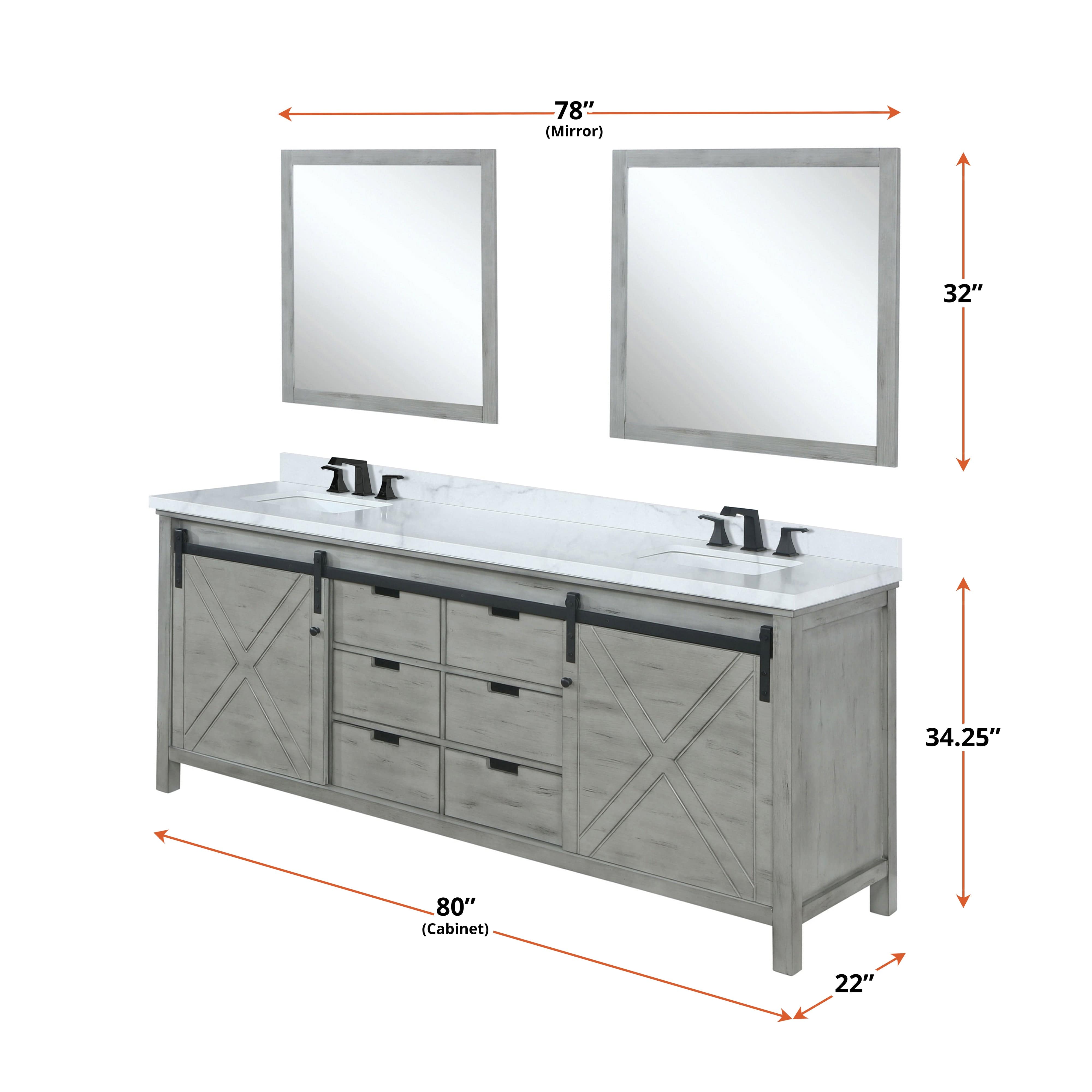 Marsyas 80" x 22" Double Bath Vanity