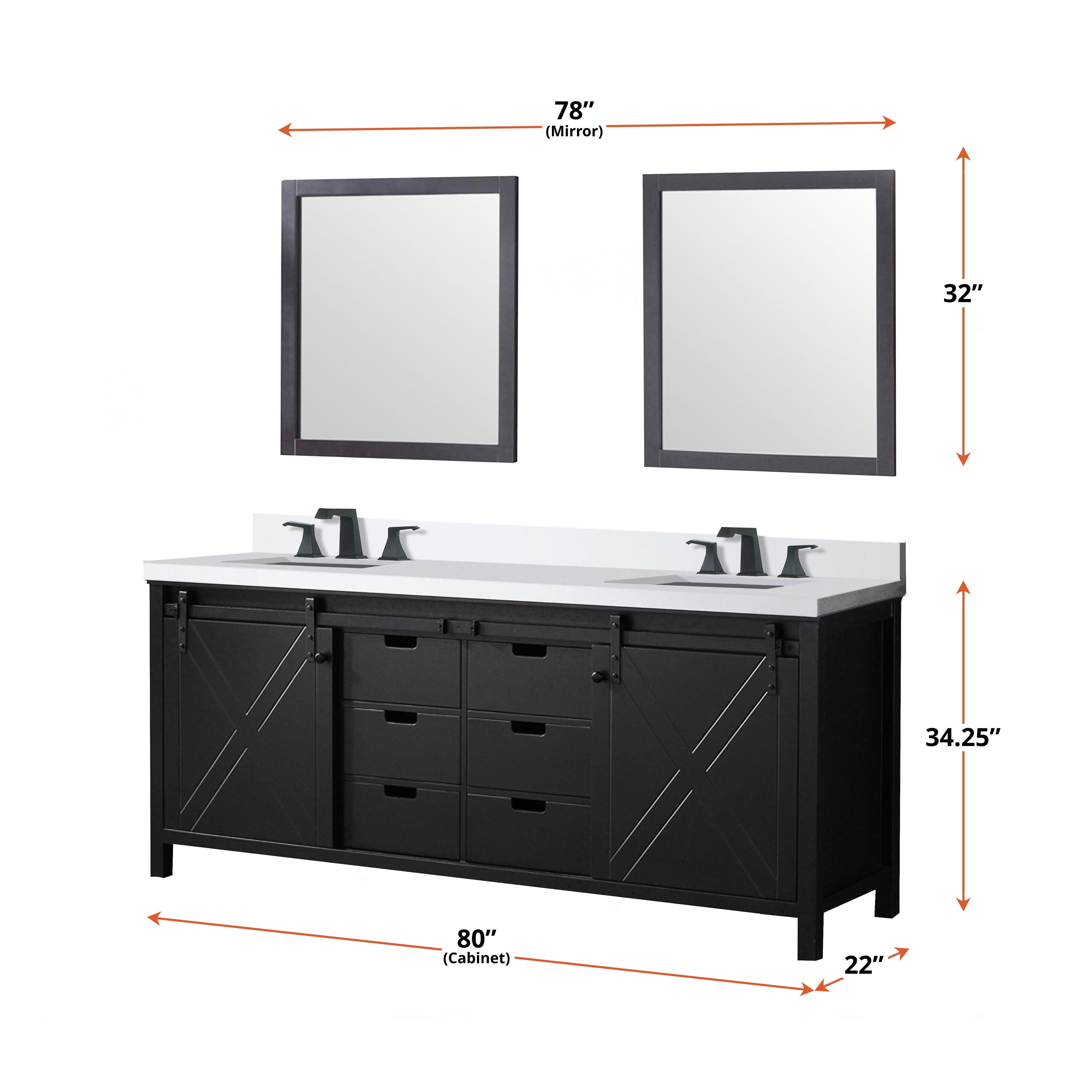 Marsyas 80" x 22" Double Bath Vanity