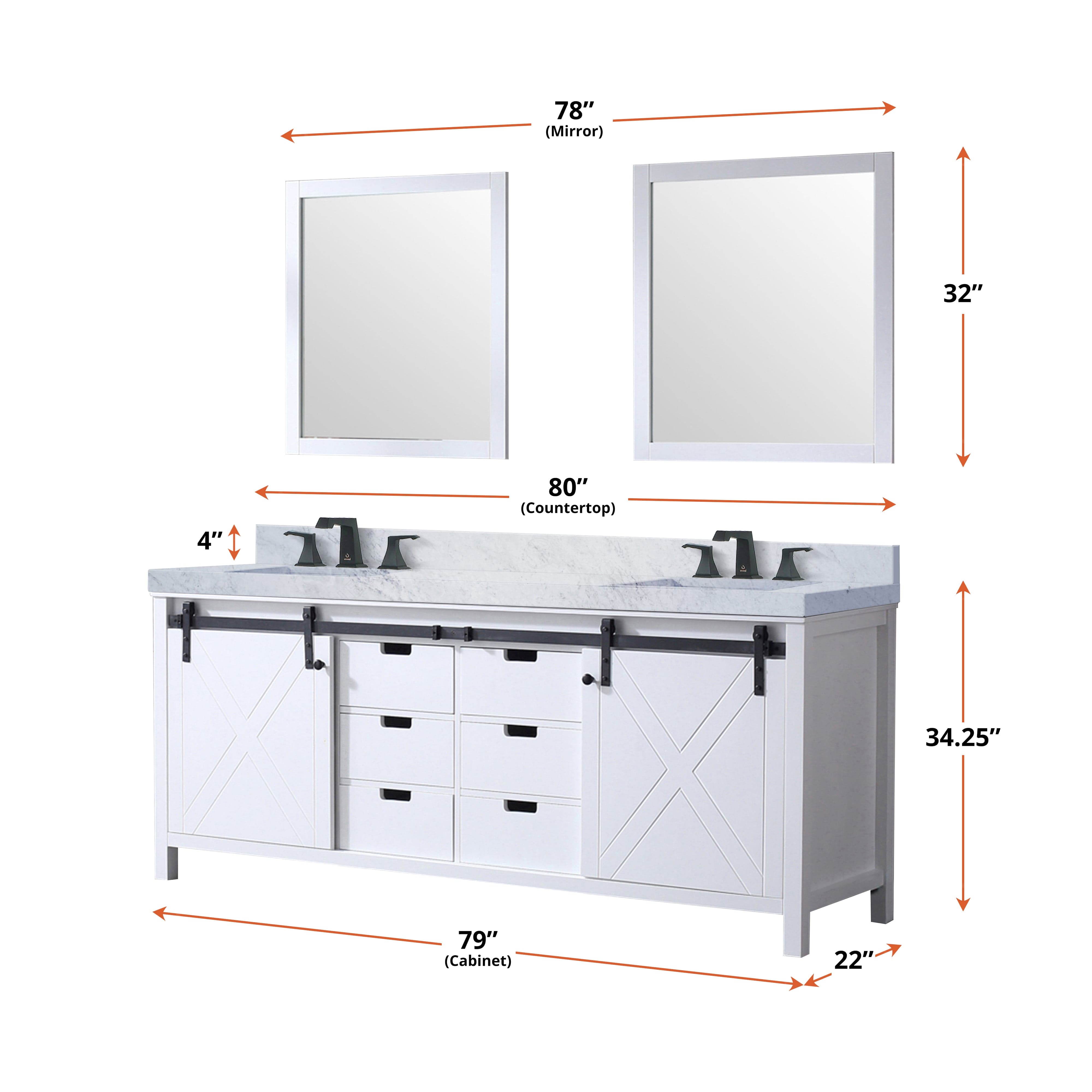 Marsyas 80" x 22" Double Bath Vanity