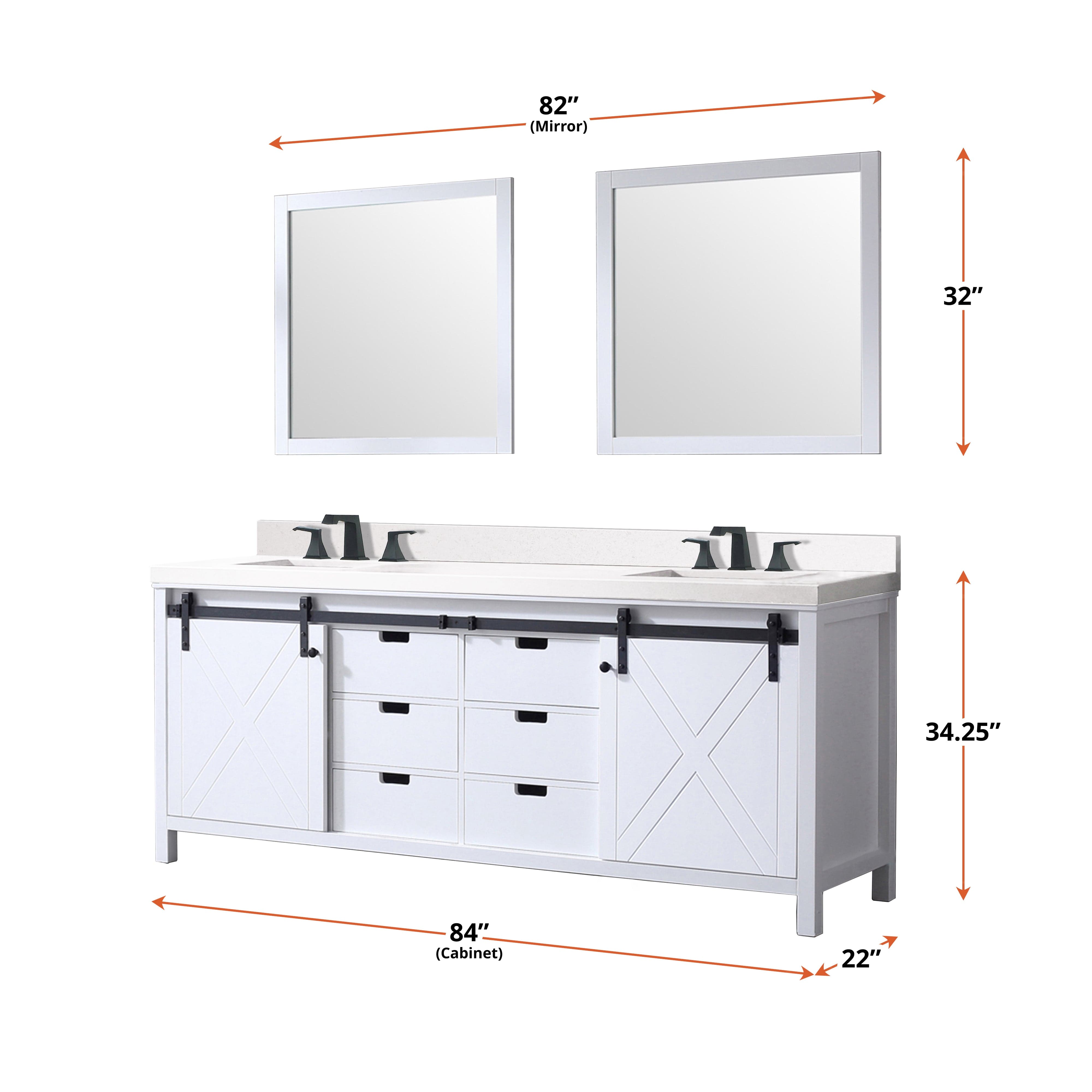 Marsyas 84" x 22" Double Bath Vanity