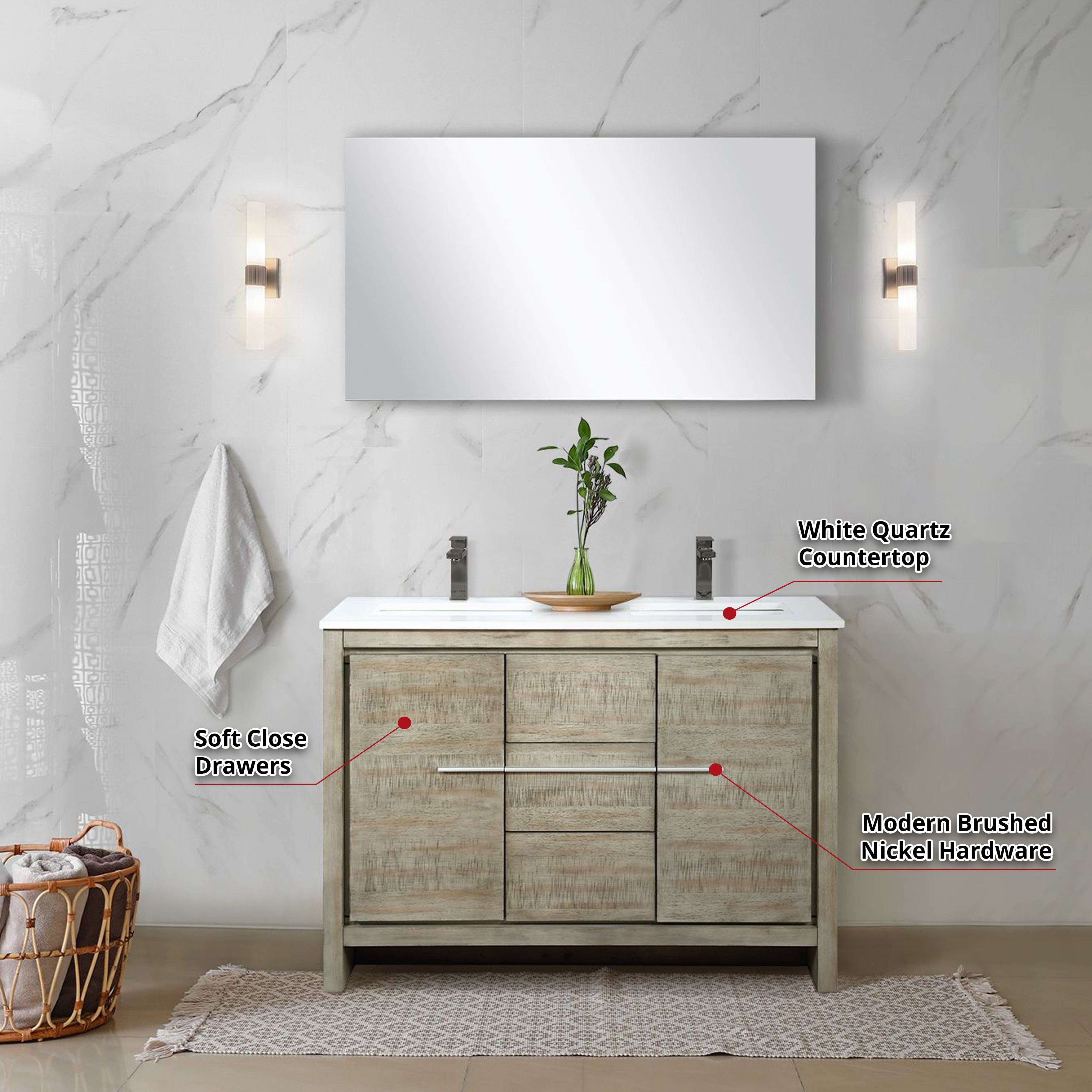 Lafarre 48" Rustic Acacia Double Bathroom Vanity