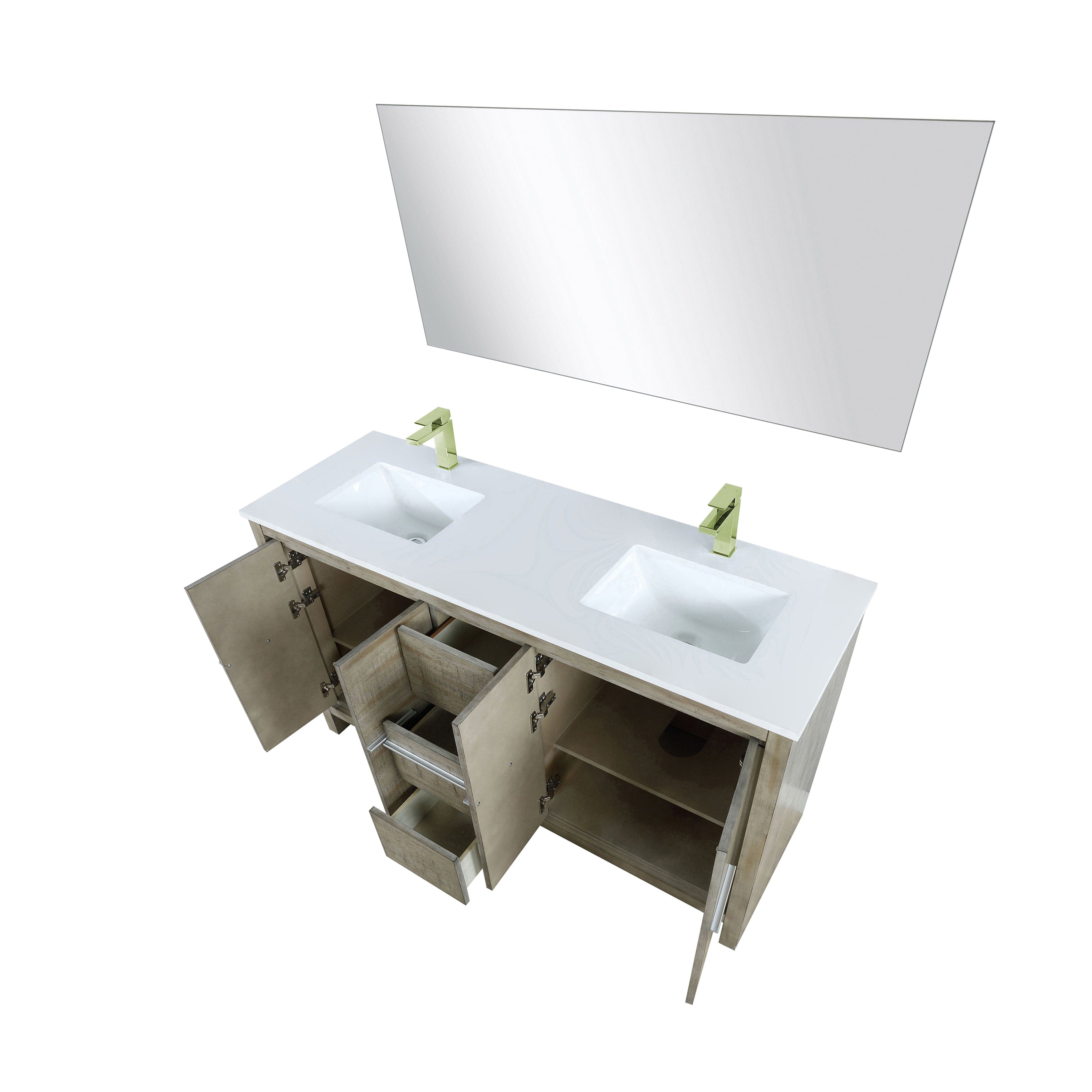 Lafarre 60" Rustic Acacia Double Bathroom Vanity