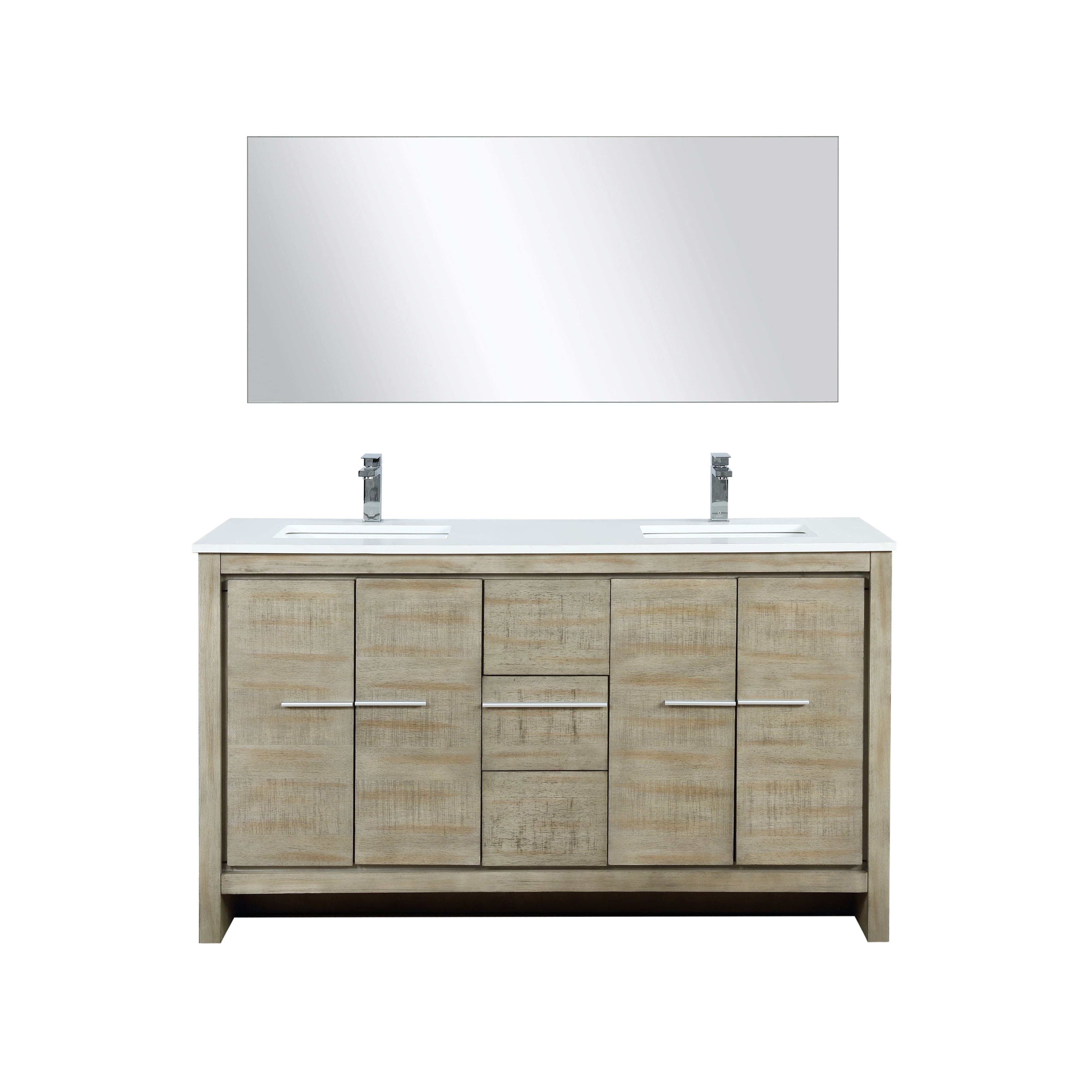 Lafarre 60" Rustic Acacia Double Bathroom Vanity