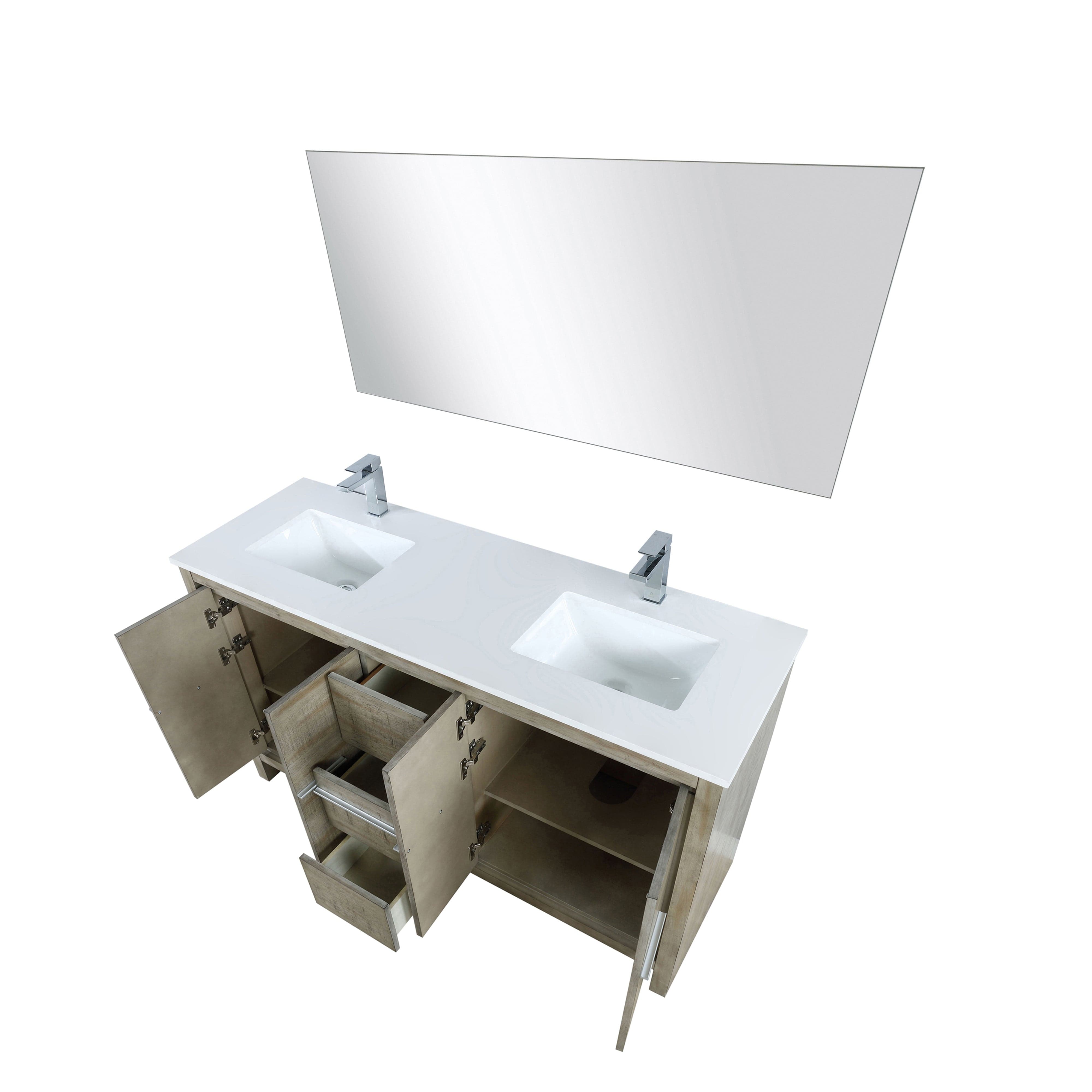 Lafarre 60" Rustic Acacia Double Bathroom Vanity