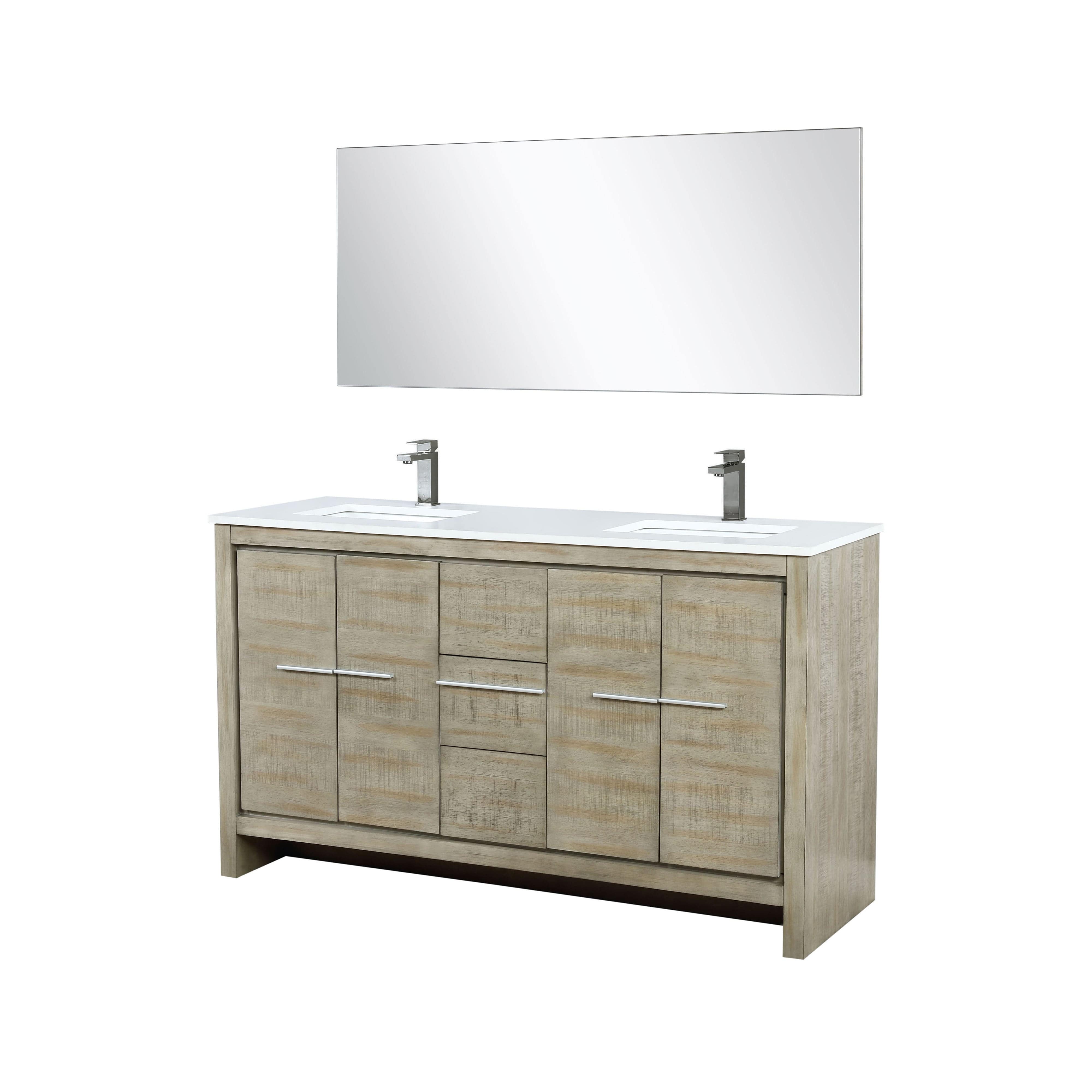 Lafarre 60" Rustic Acacia Double Bathroom Vanity