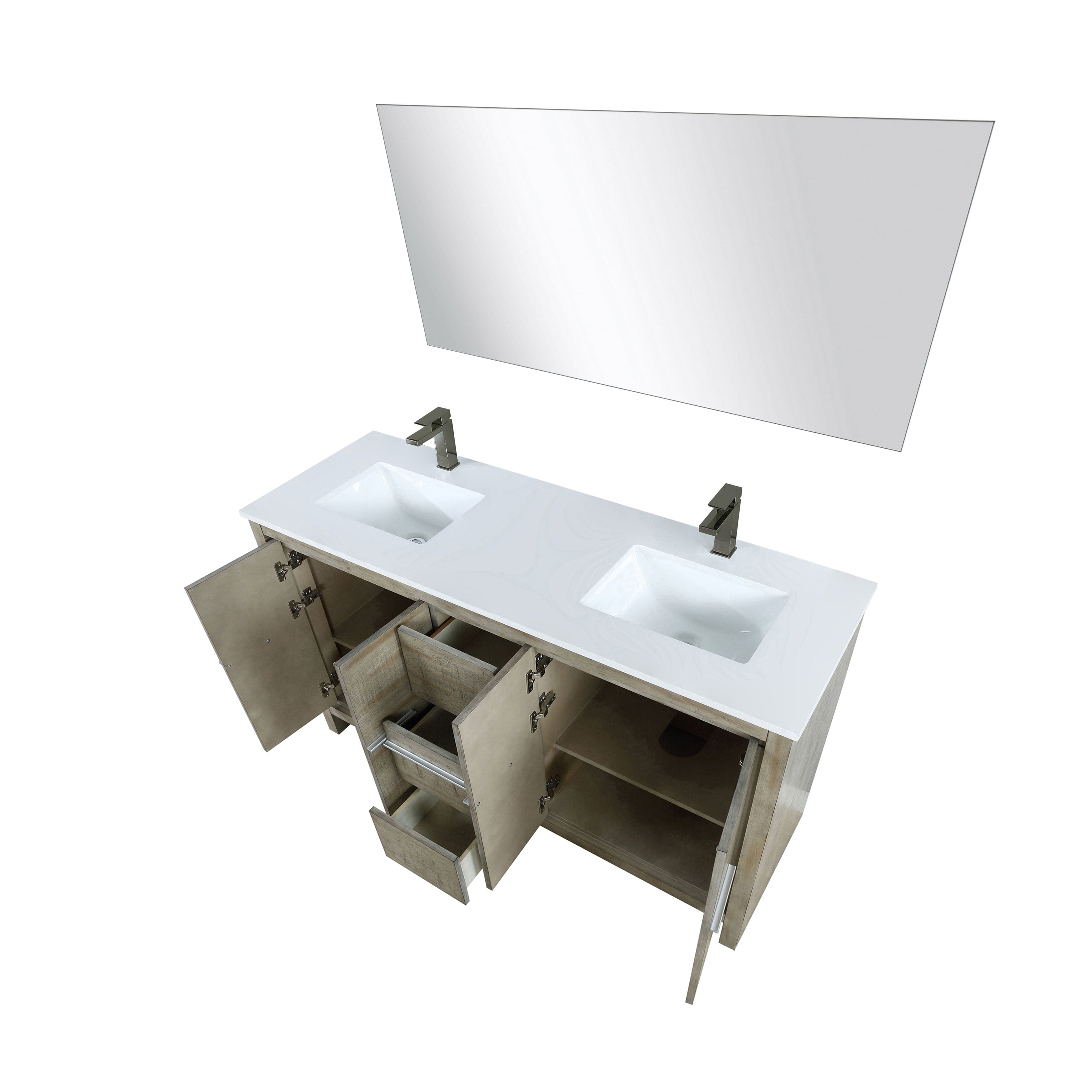 Lafarre 60" Rustic Acacia Double Bathroom Vanity
