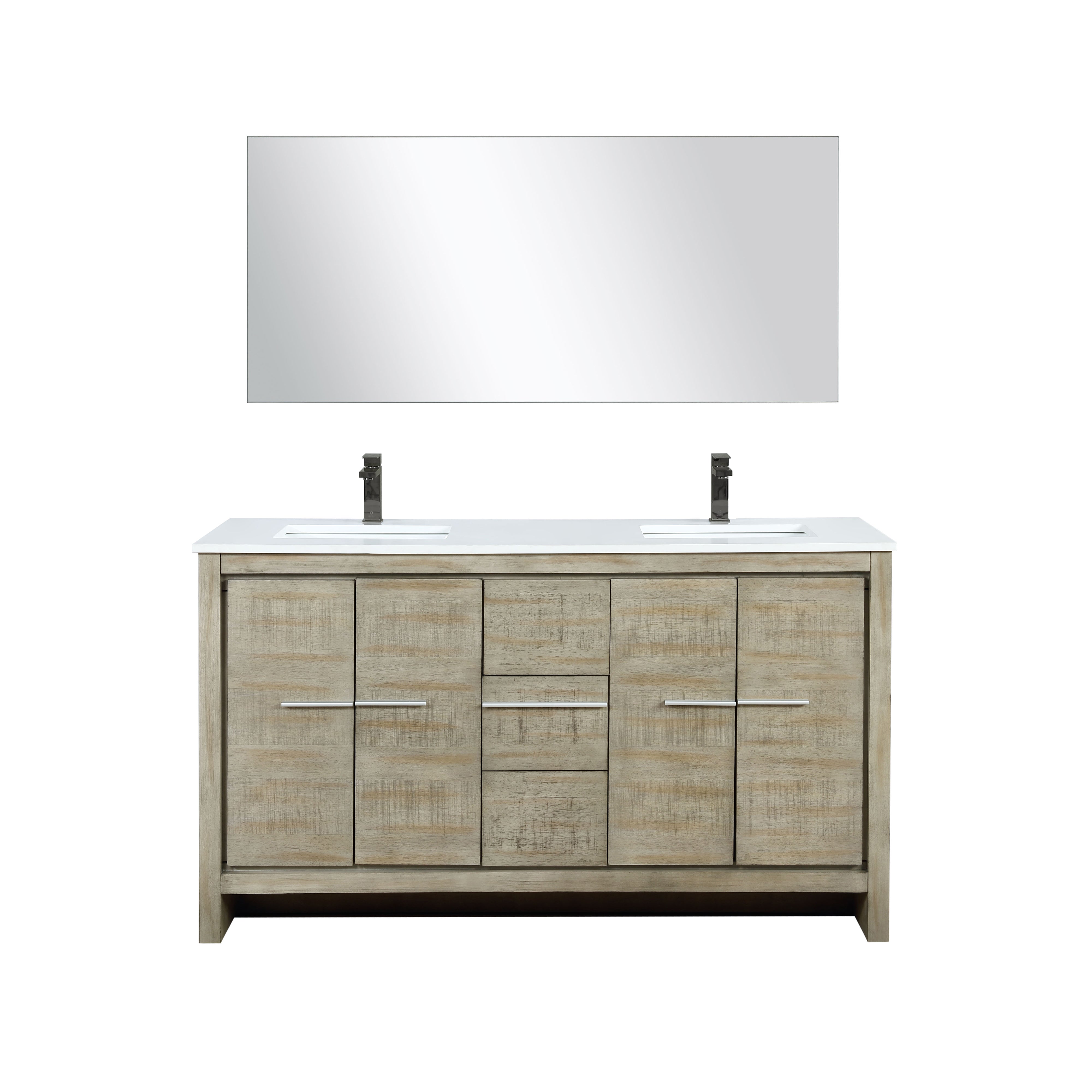 Lafarre 60" Rustic Acacia Double Bathroom Vanity