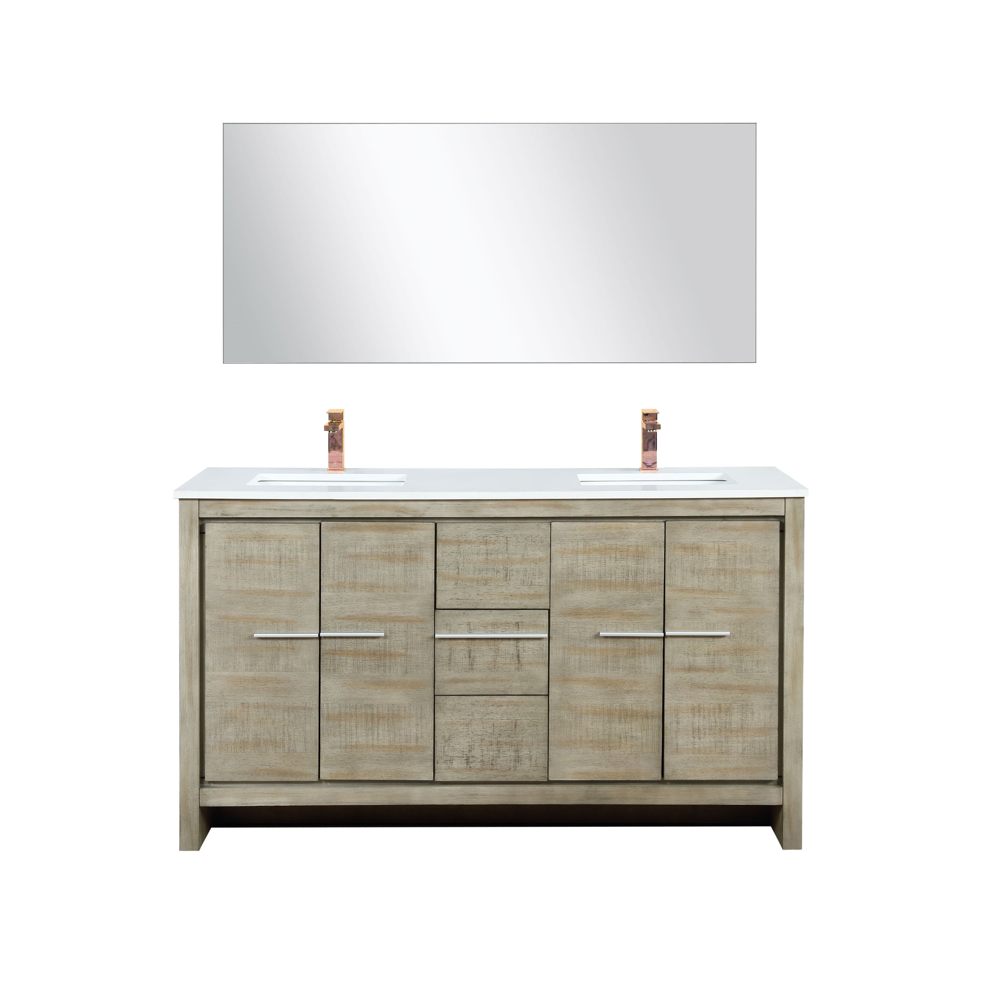 Lafarre 60" Rustic Acacia Double Bathroom Vanity