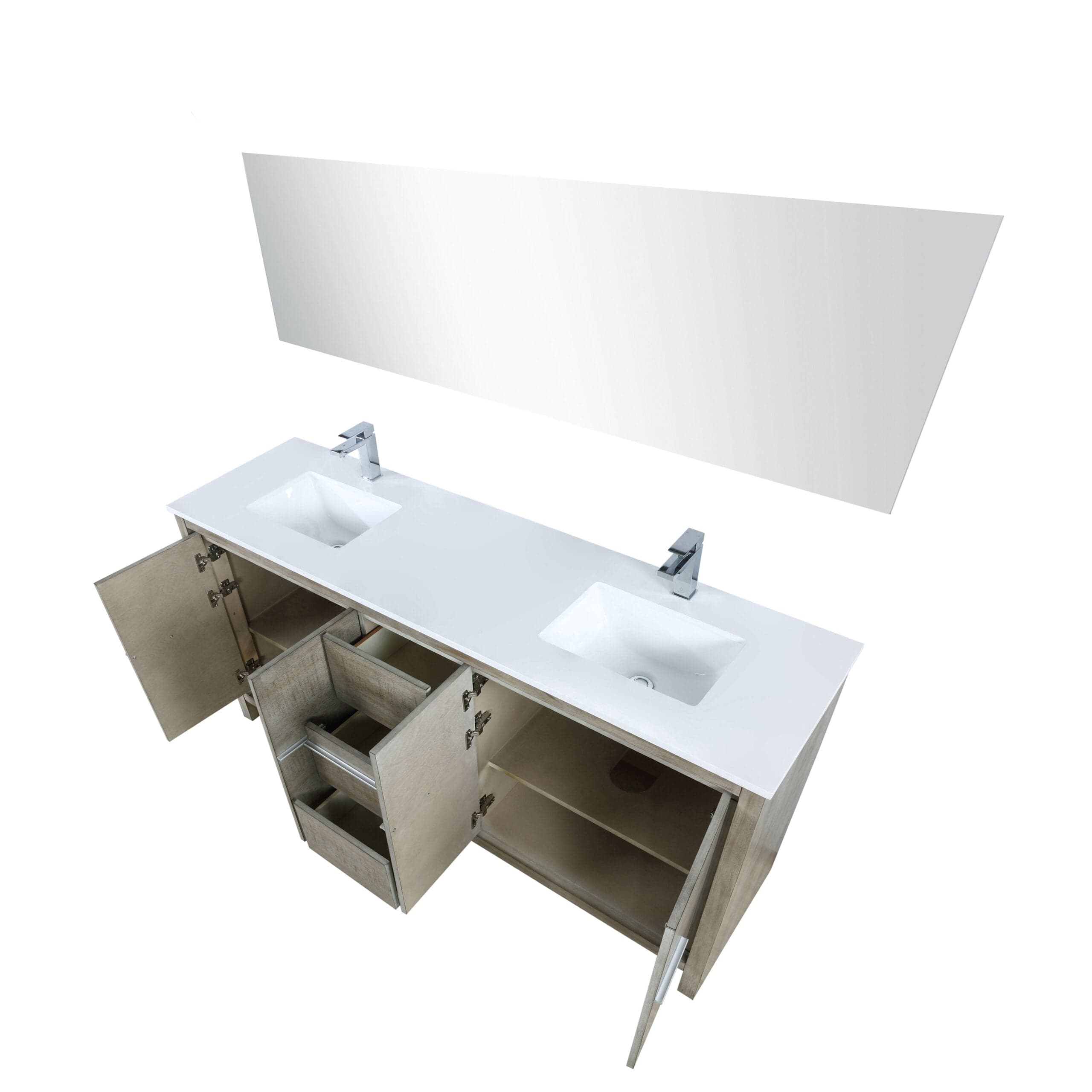 Lafarre 72" Rustic Acacia Double Bathroom Vanity