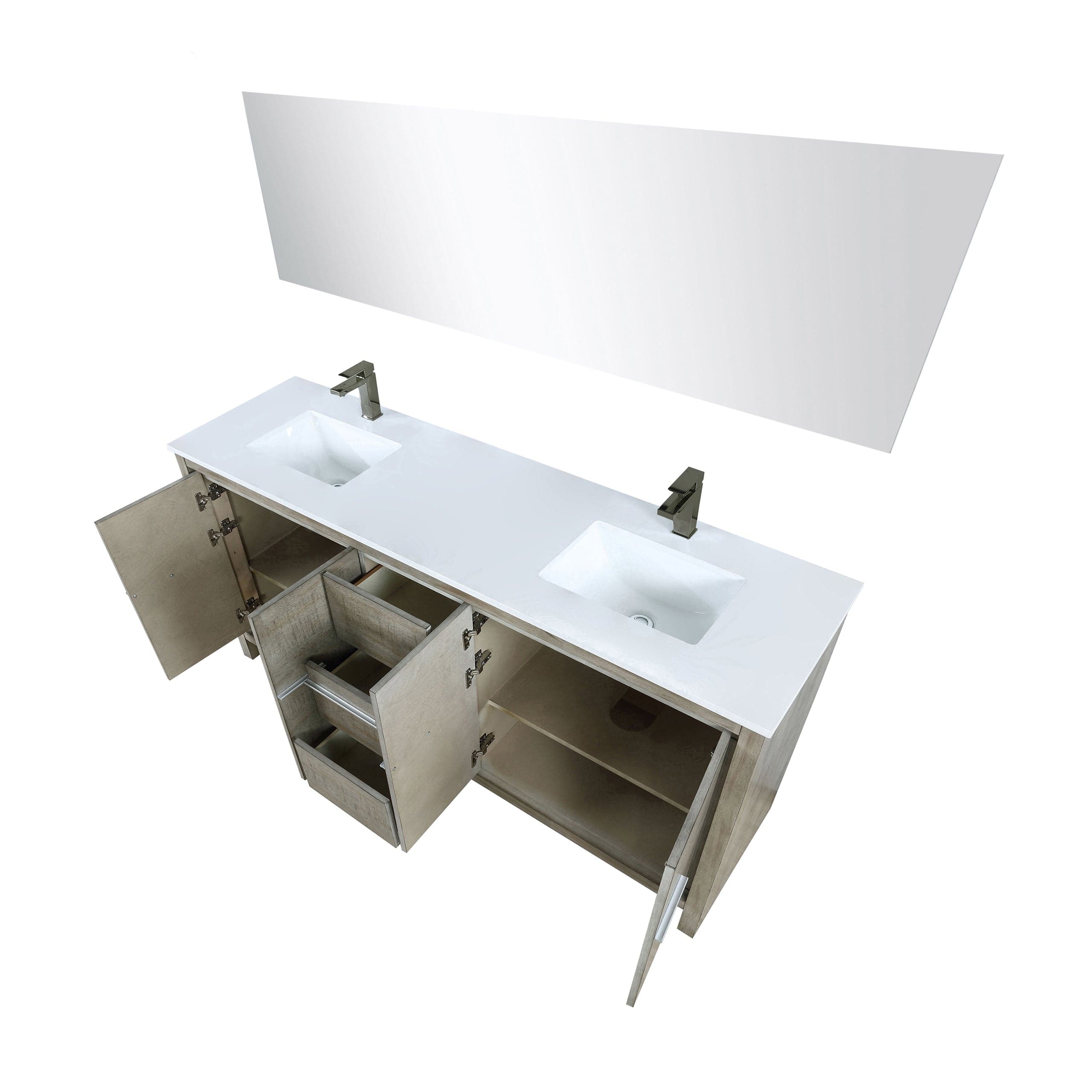 Lafarre 72" Rustic Acacia Double Bathroom Vanity