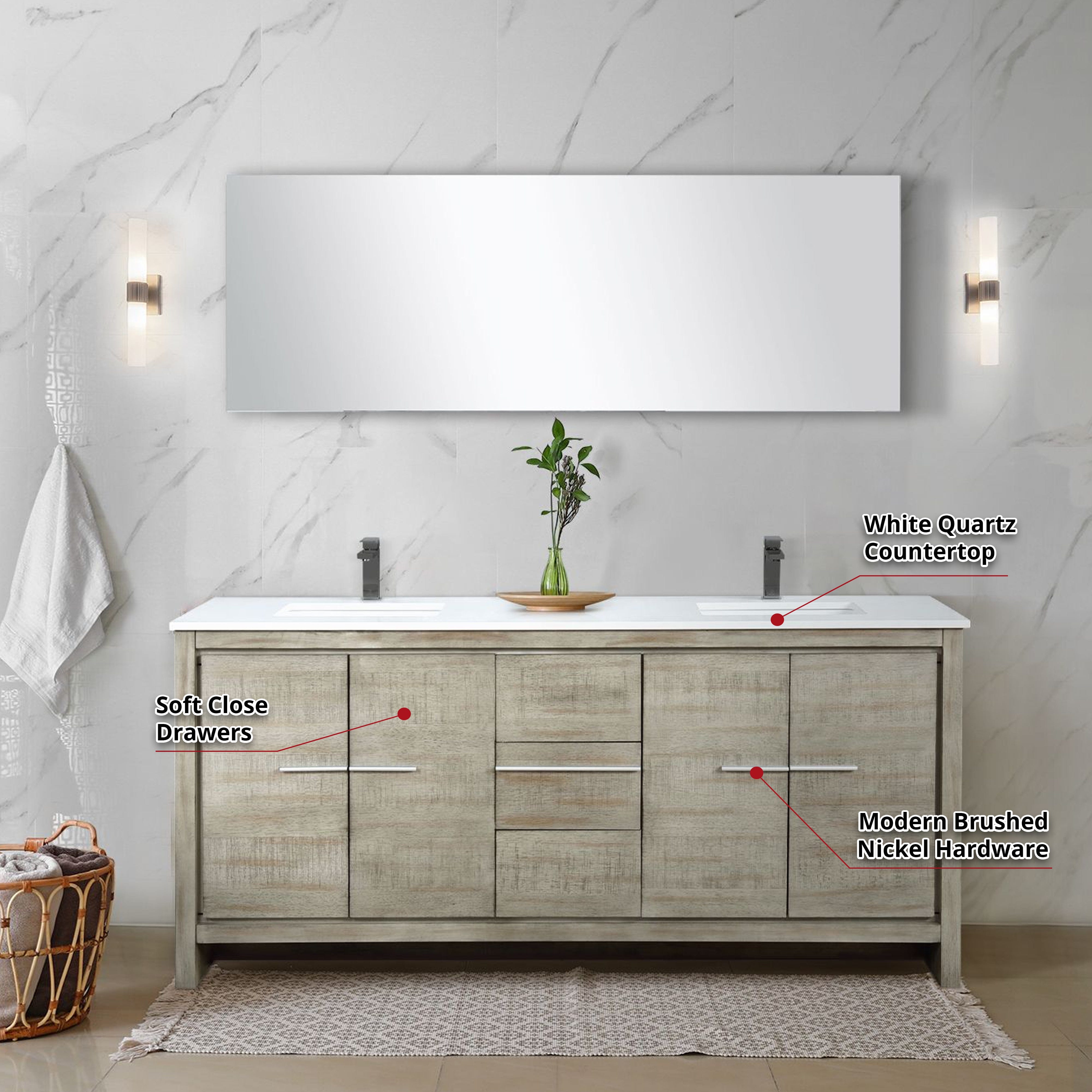 Lafarre 72" Rustic Acacia Double Bathroom Vanity