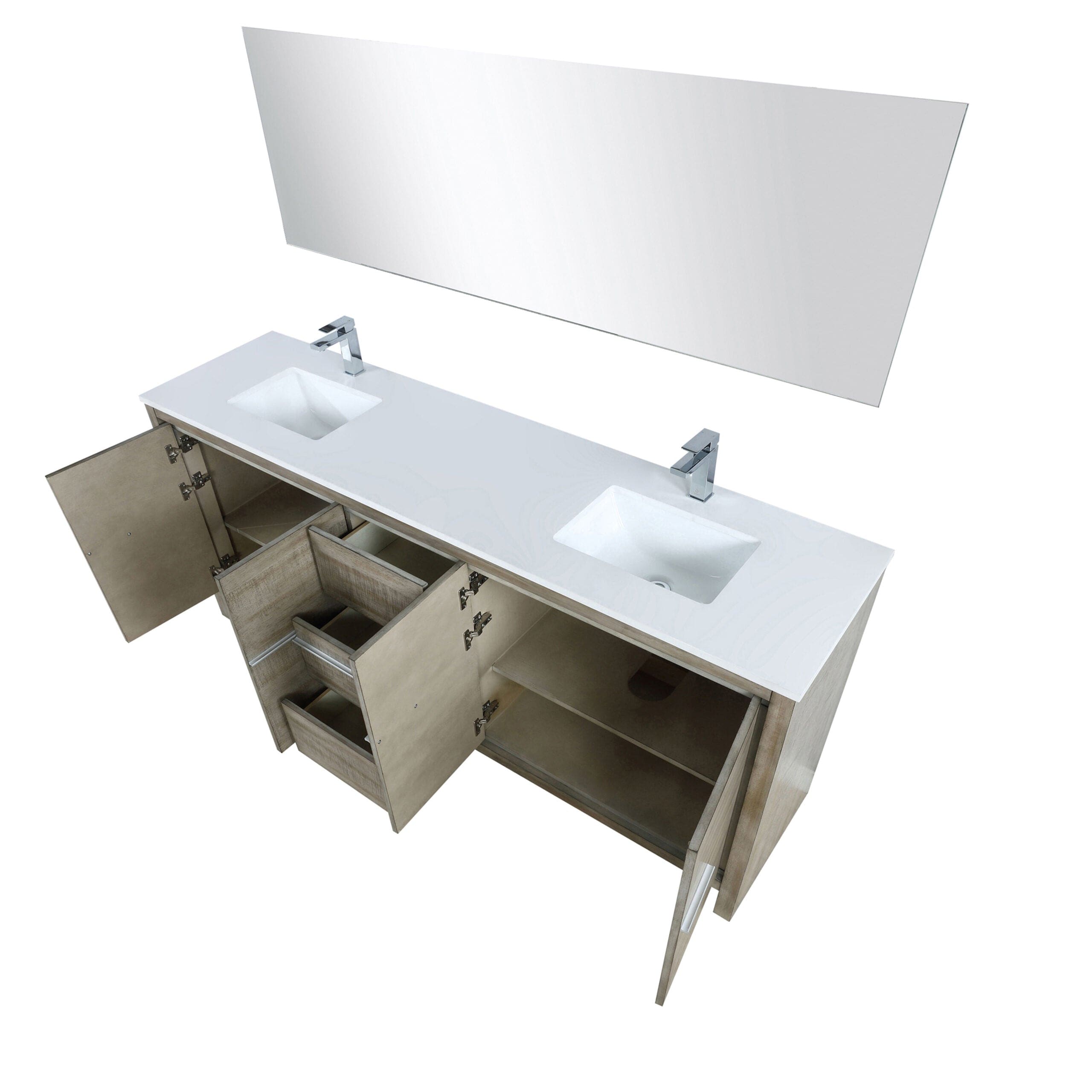 Lafarre 80" Rustic Acacia Double Bathroom Vanity