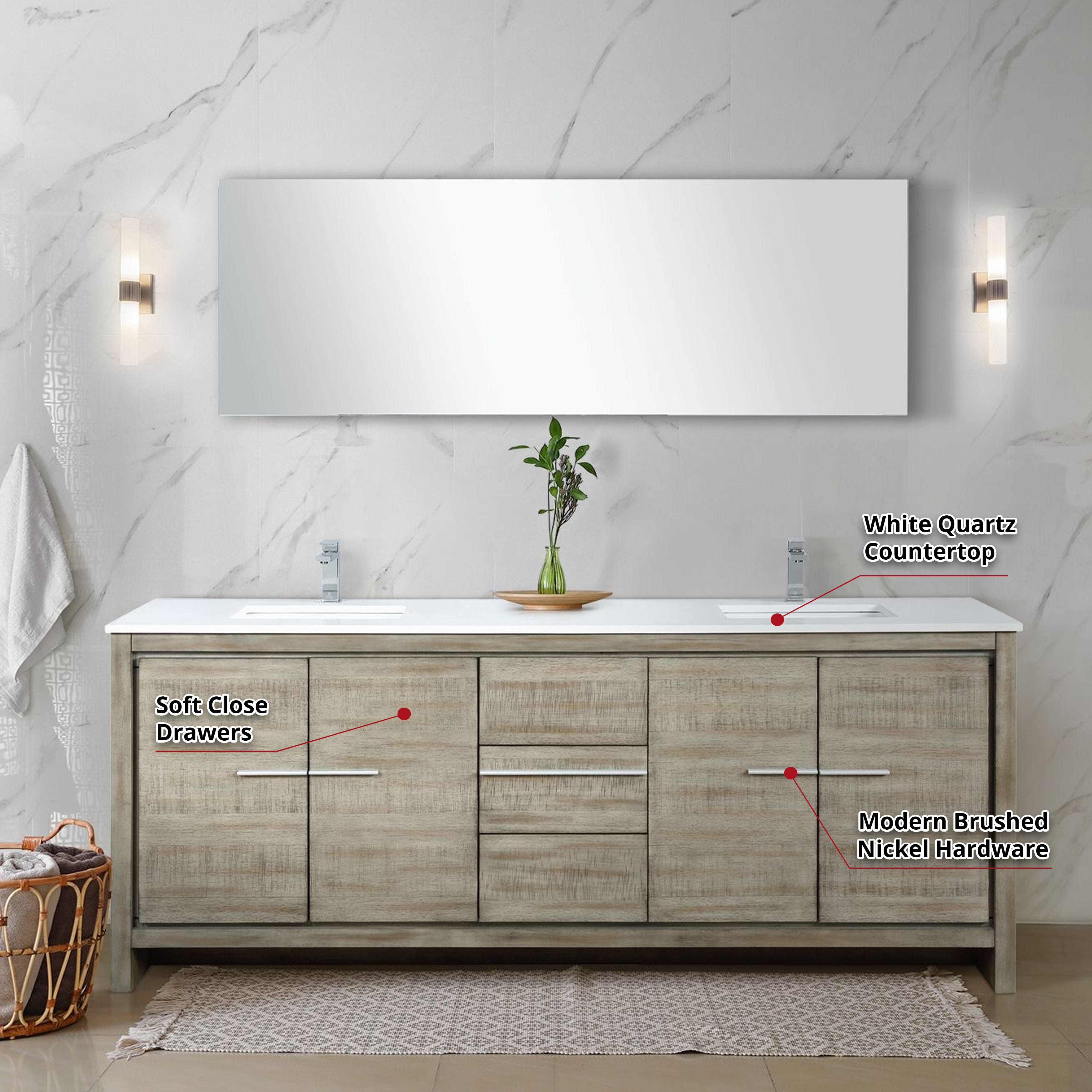 Lafarre 80" Rustic Acacia Double Bathroom Vanity