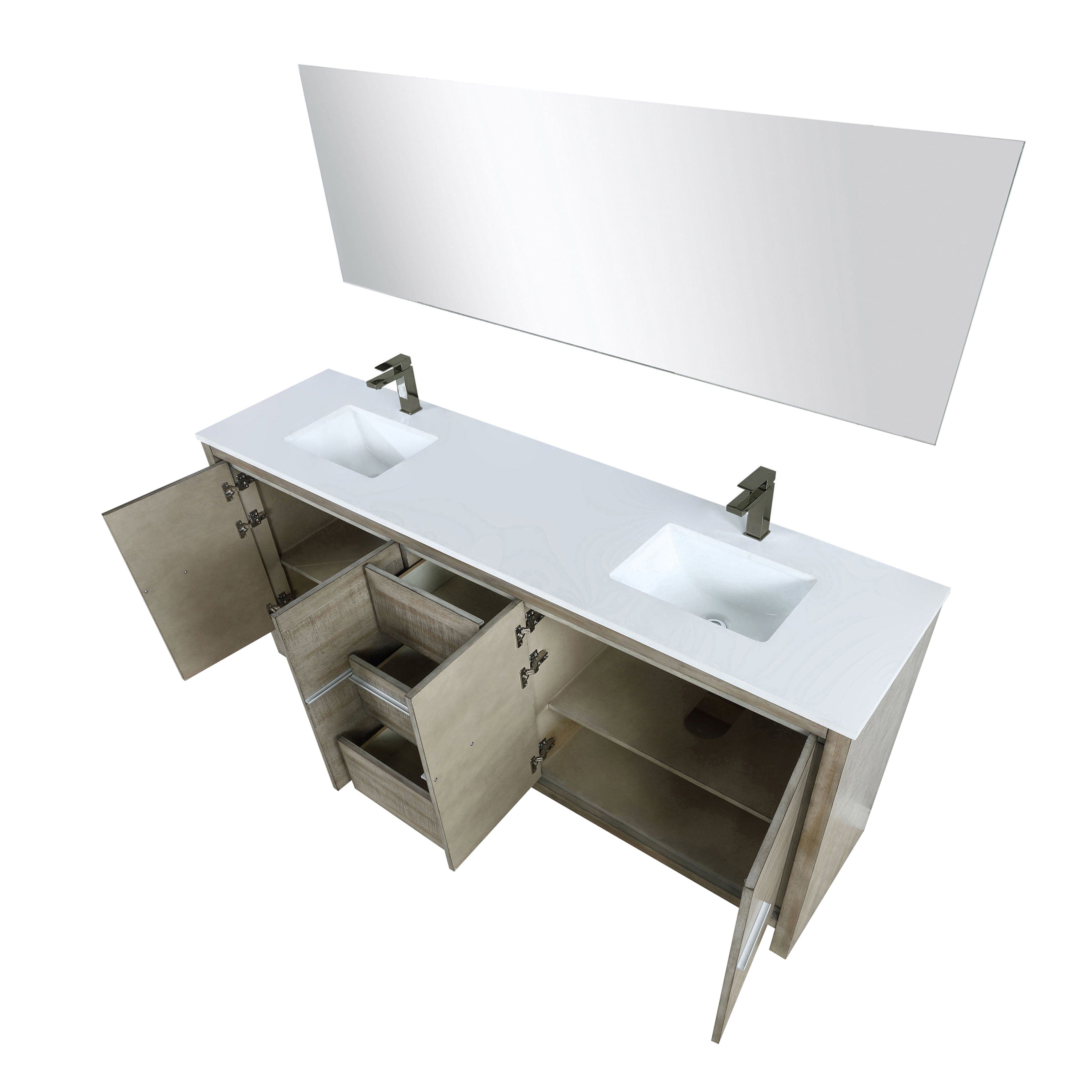 Lafarre 80" Rustic Acacia Double Bathroom Vanity