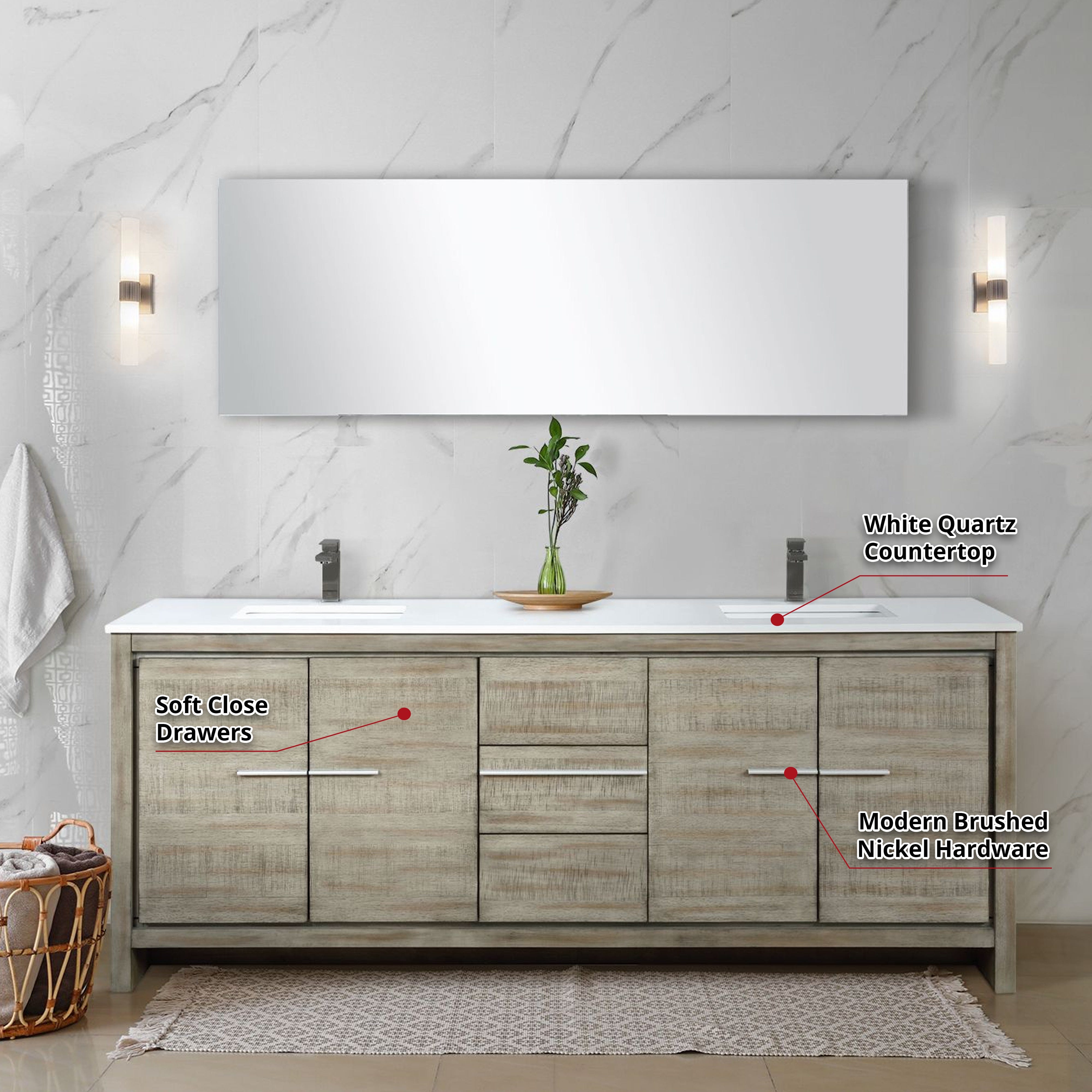 Lafarre 80" Rustic Acacia Double Bathroom Vanity