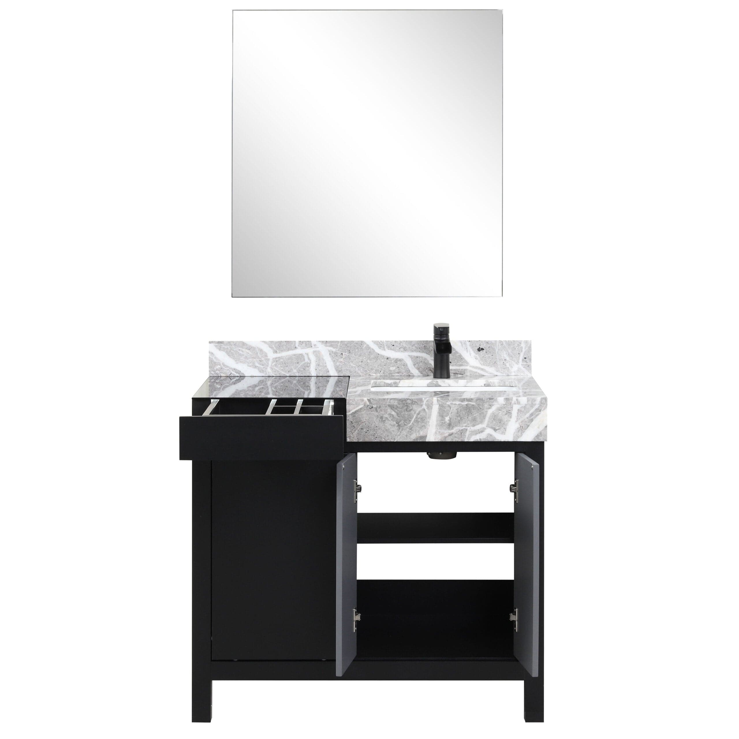 Zilara 36" Black and Grey Vanity