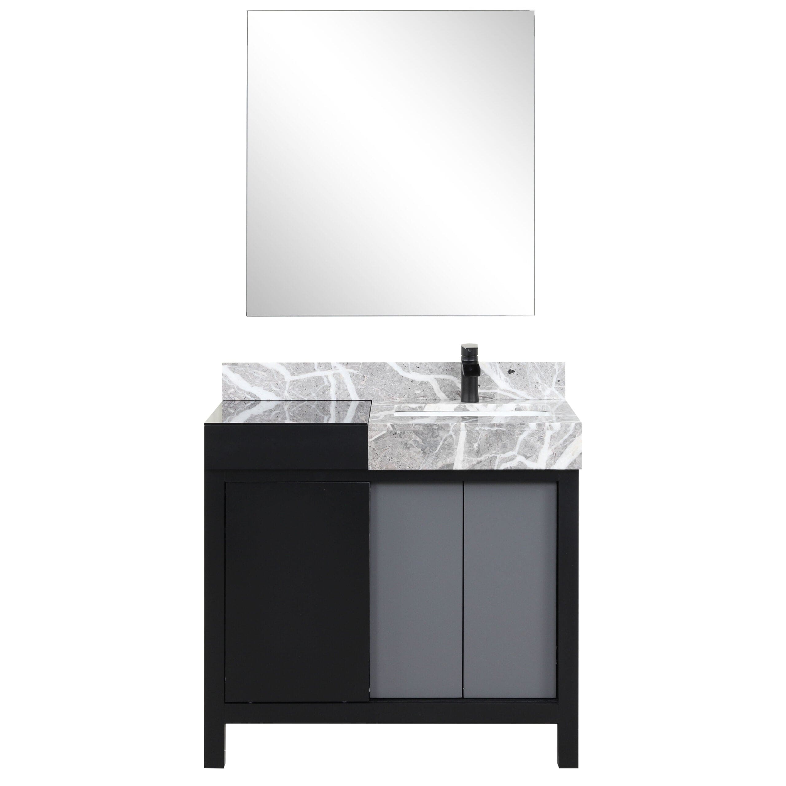 Zilara 36" Black and Grey Vanity