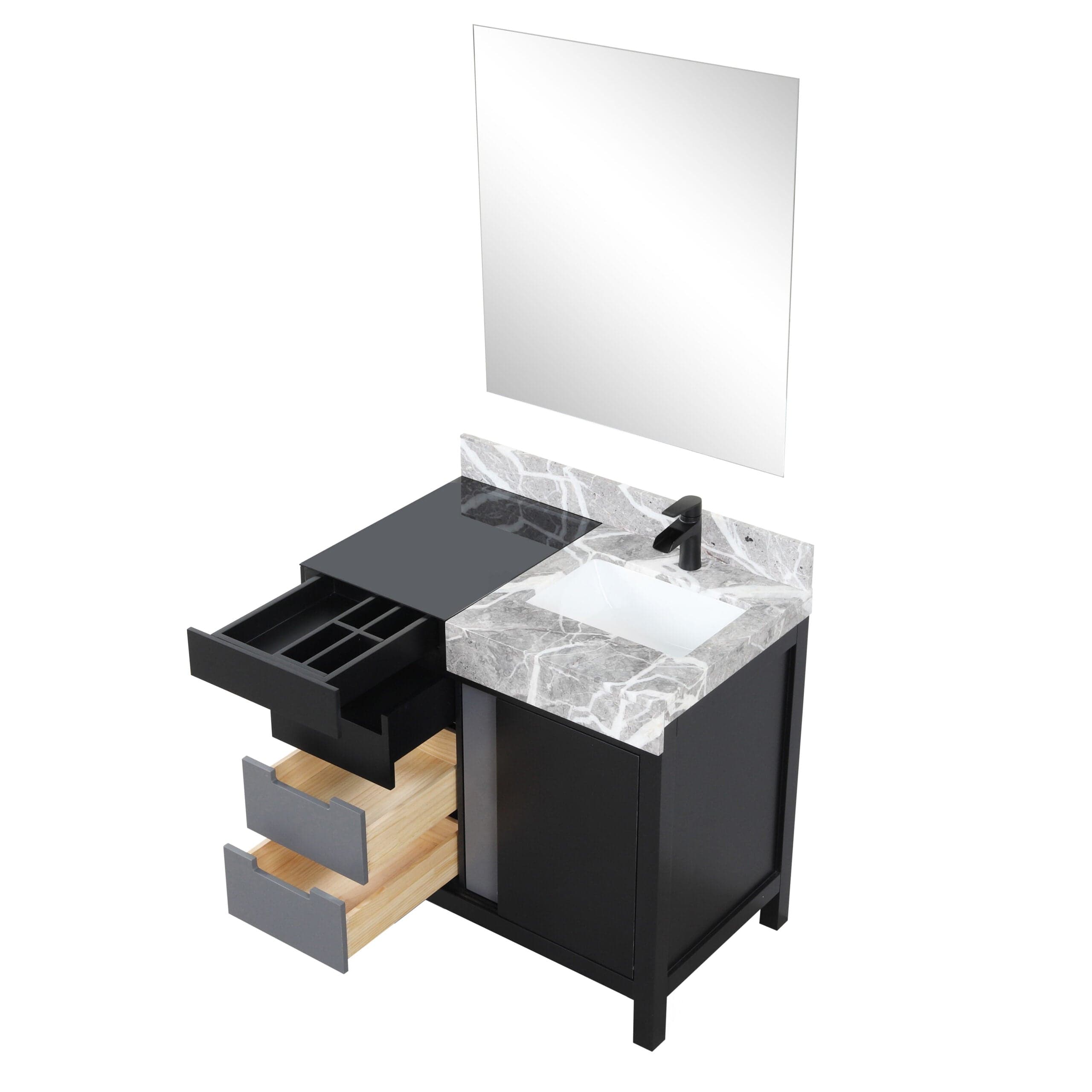 Zilara 36" Black and Grey Vanity