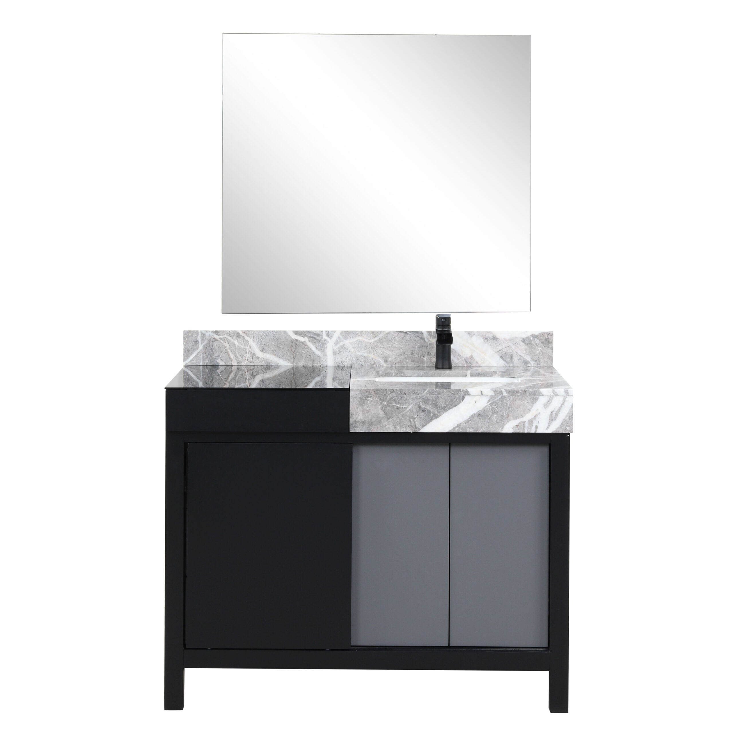 Zilara 42" Black and Grey Vanity