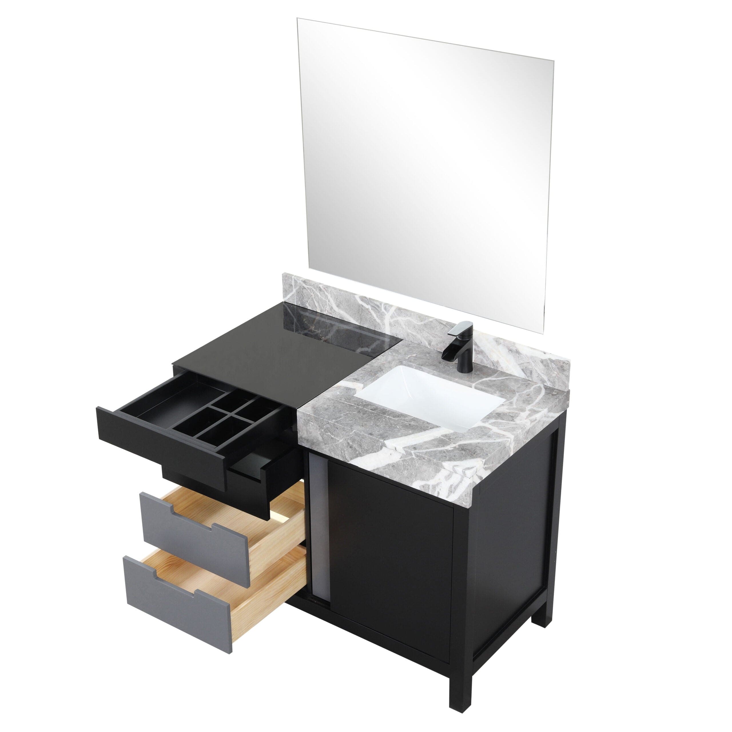 Zilara 42" Black and Grey Vanity