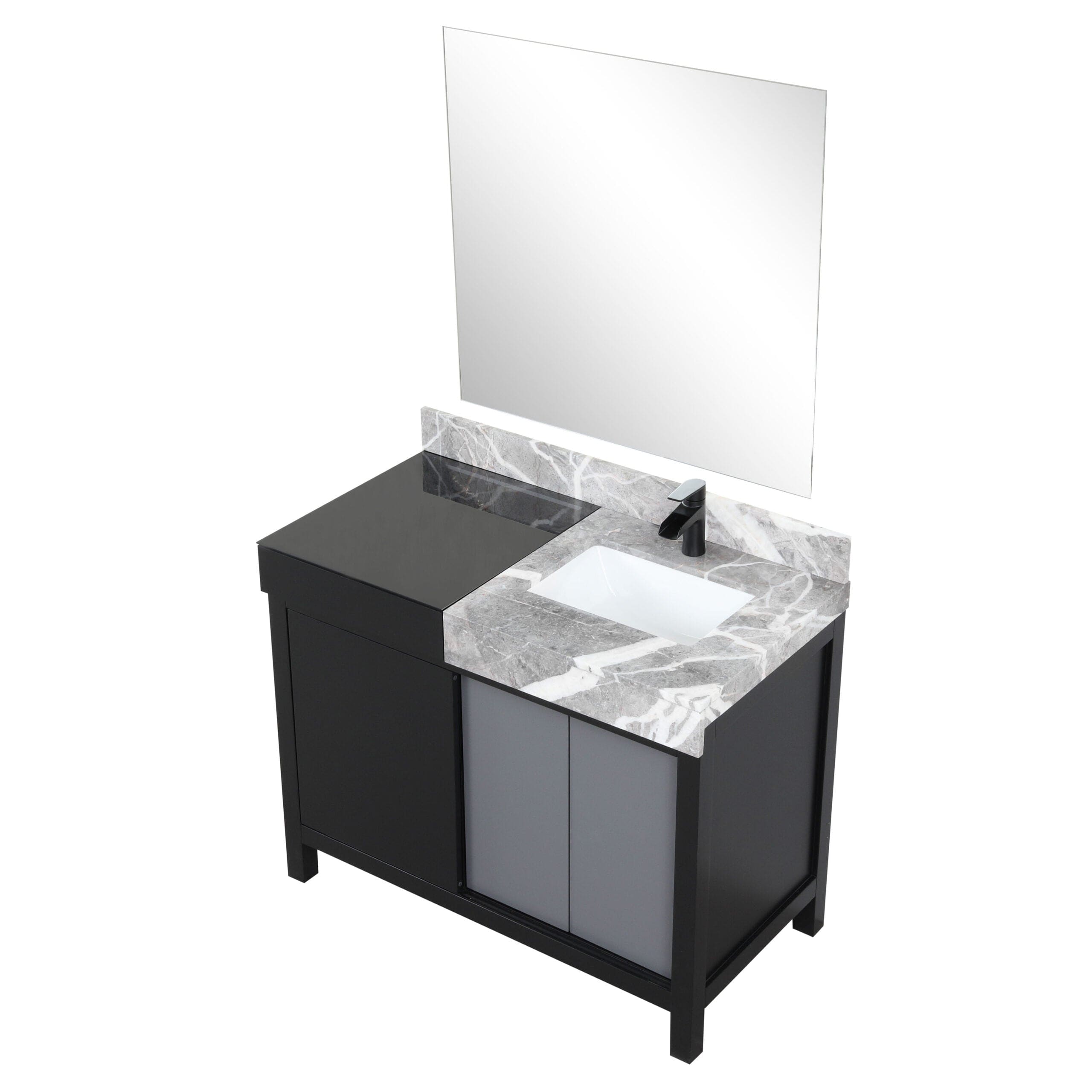 Zilara 42" Black and Grey Vanity